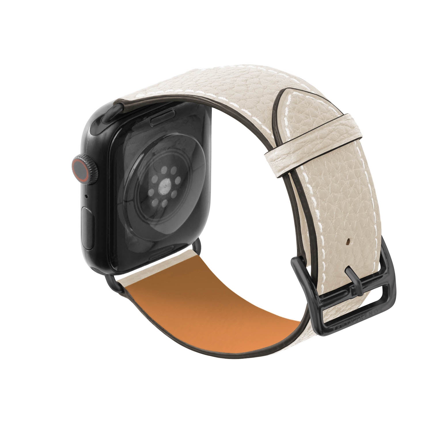 Apple Watch レザーバンド【42mm/44mm/45mm/49mm, M/Lサイズ】 (アダプター：ブラック)