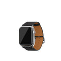 シュリンク Apple Watch レザーバンド【44mm/45mm/46mm/49mm, M/Lサイズ】 (アダプター：シルバー)