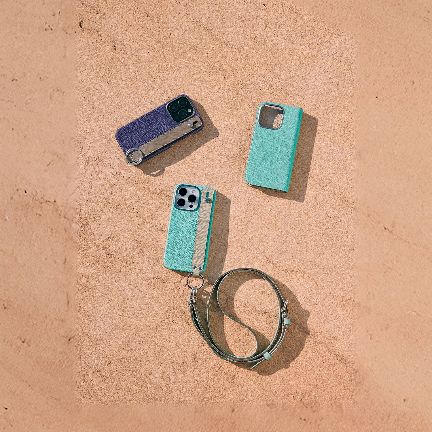 Back Cover Case with Handle Bottalato Leather (iPhone 16 Pro)