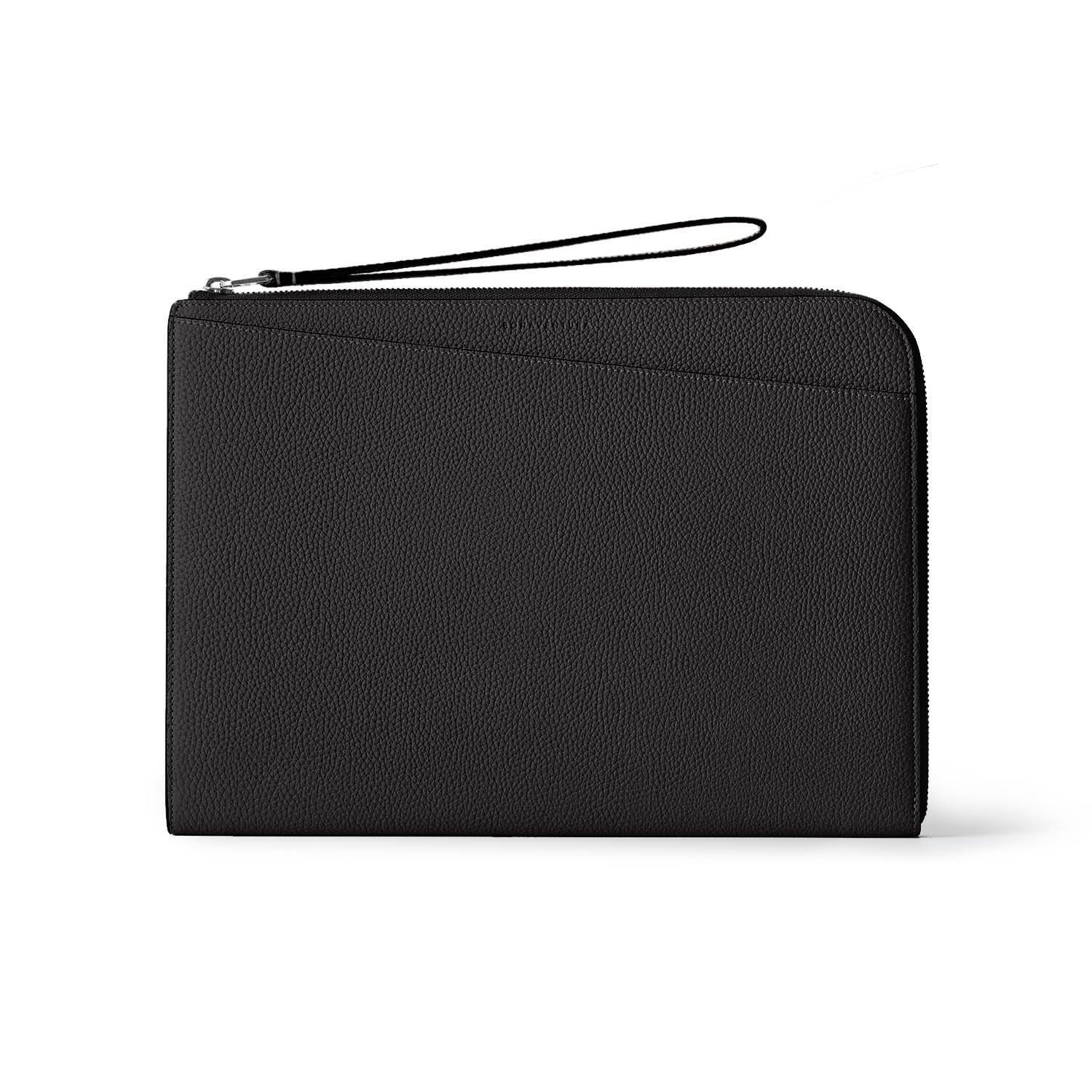 Fabio clutch bag in shrink leather, black