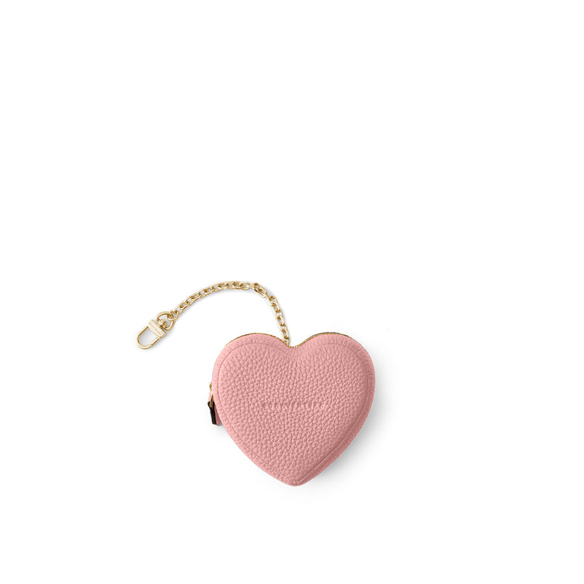 ミニポーチ チェーン付き シュリンクレザー (ハート)