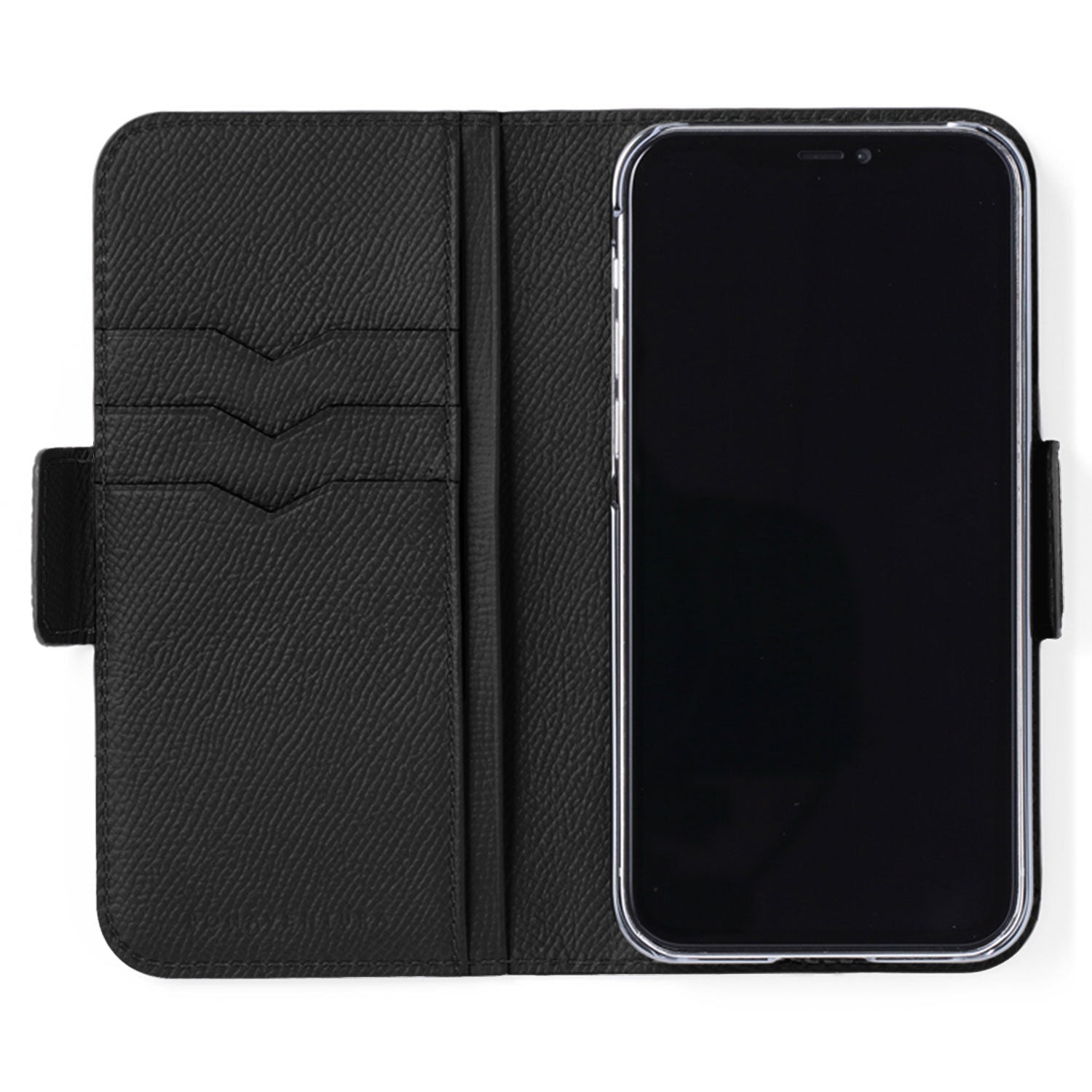 極美品 ボナベンチュラ iPhone16 PRO スタンドダイアリーケース 黒 iPhone 16) スタンドダイアリーケース シュリンクレザー