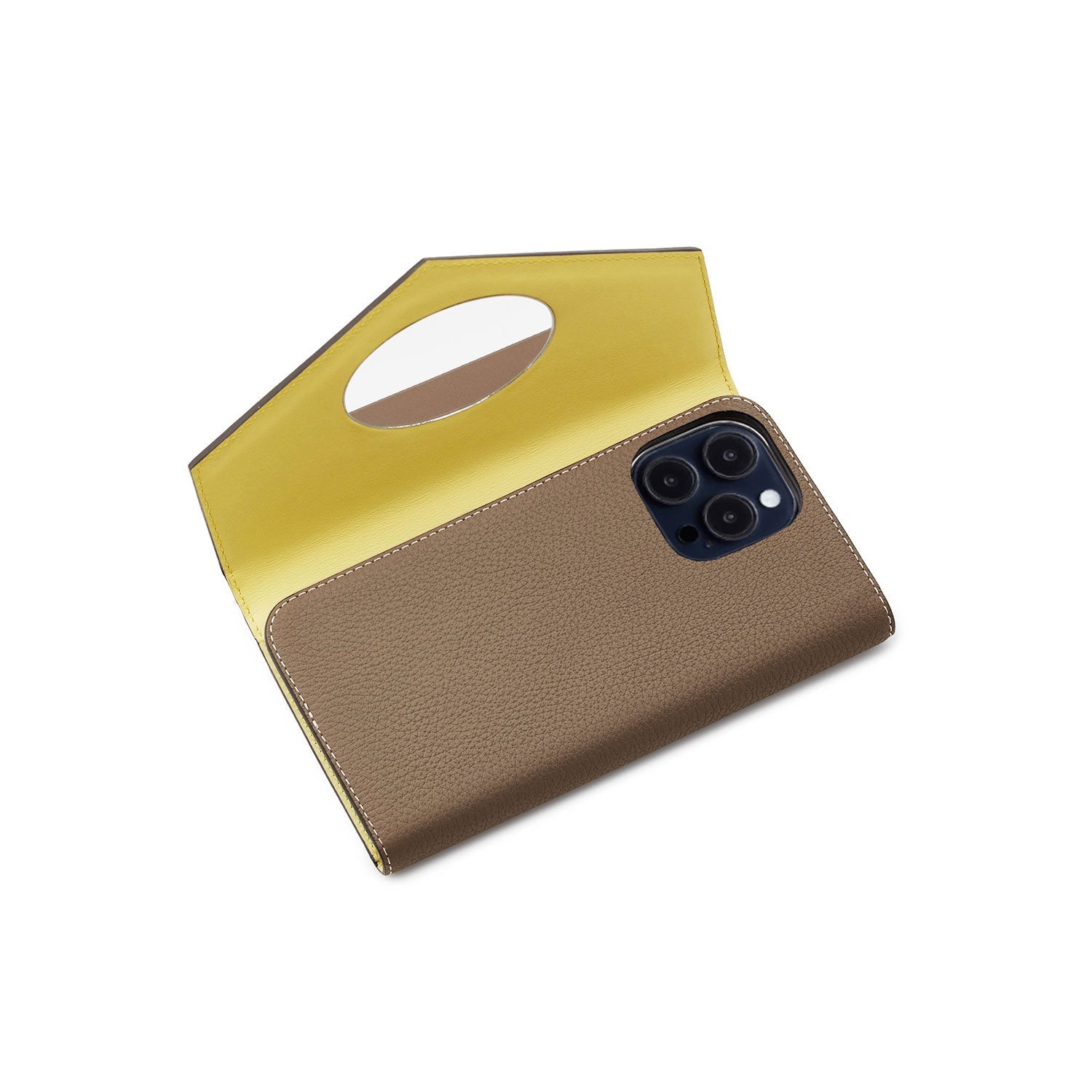 BONAVENTURA スマホミラーケース(iPhone 14 Pro) iPhone 14 Pro Max) ミラーケース 肩掛け ストラップ付き