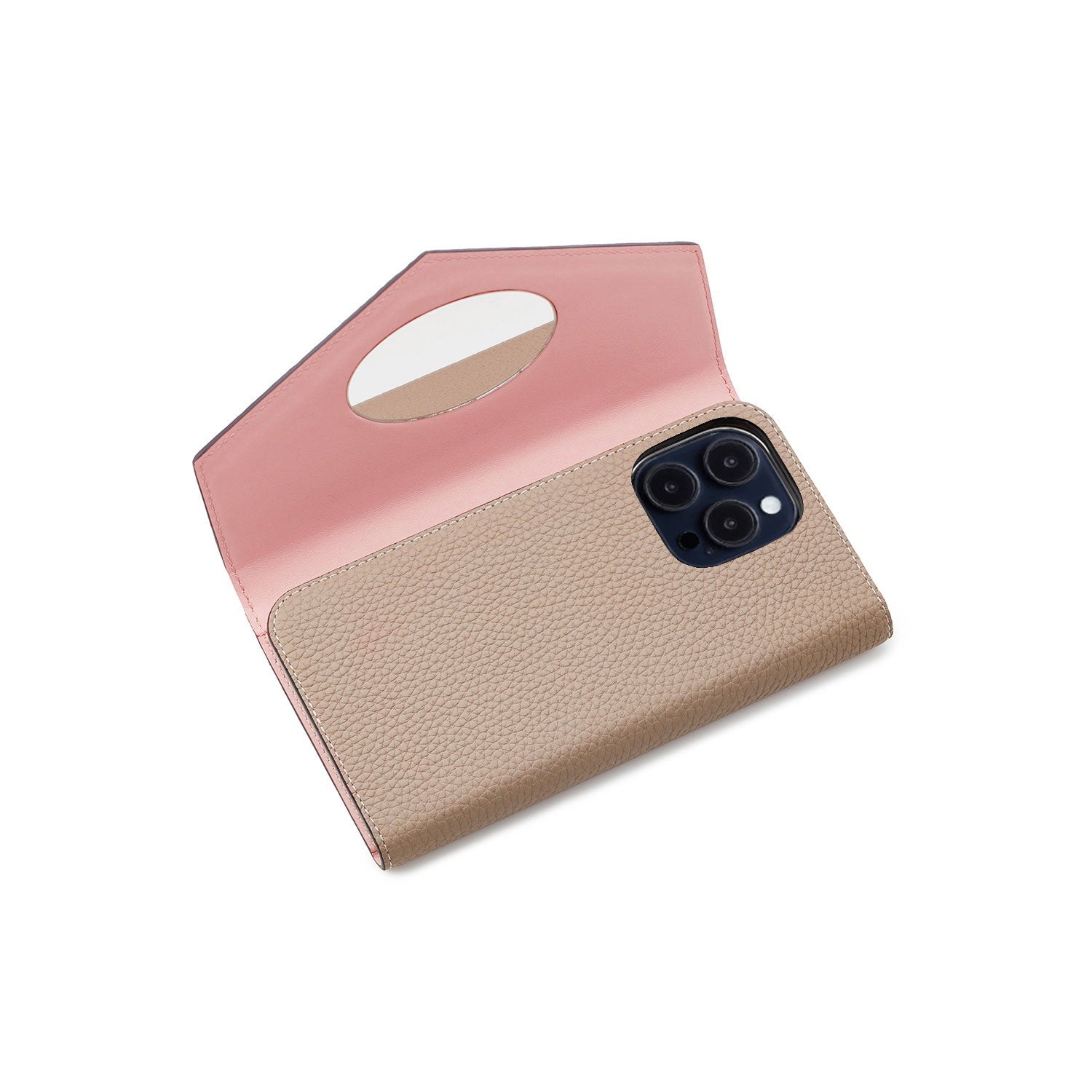 iPhone 14 Pro) ミラーケース 肩掛け ストラップ付き シュリンク