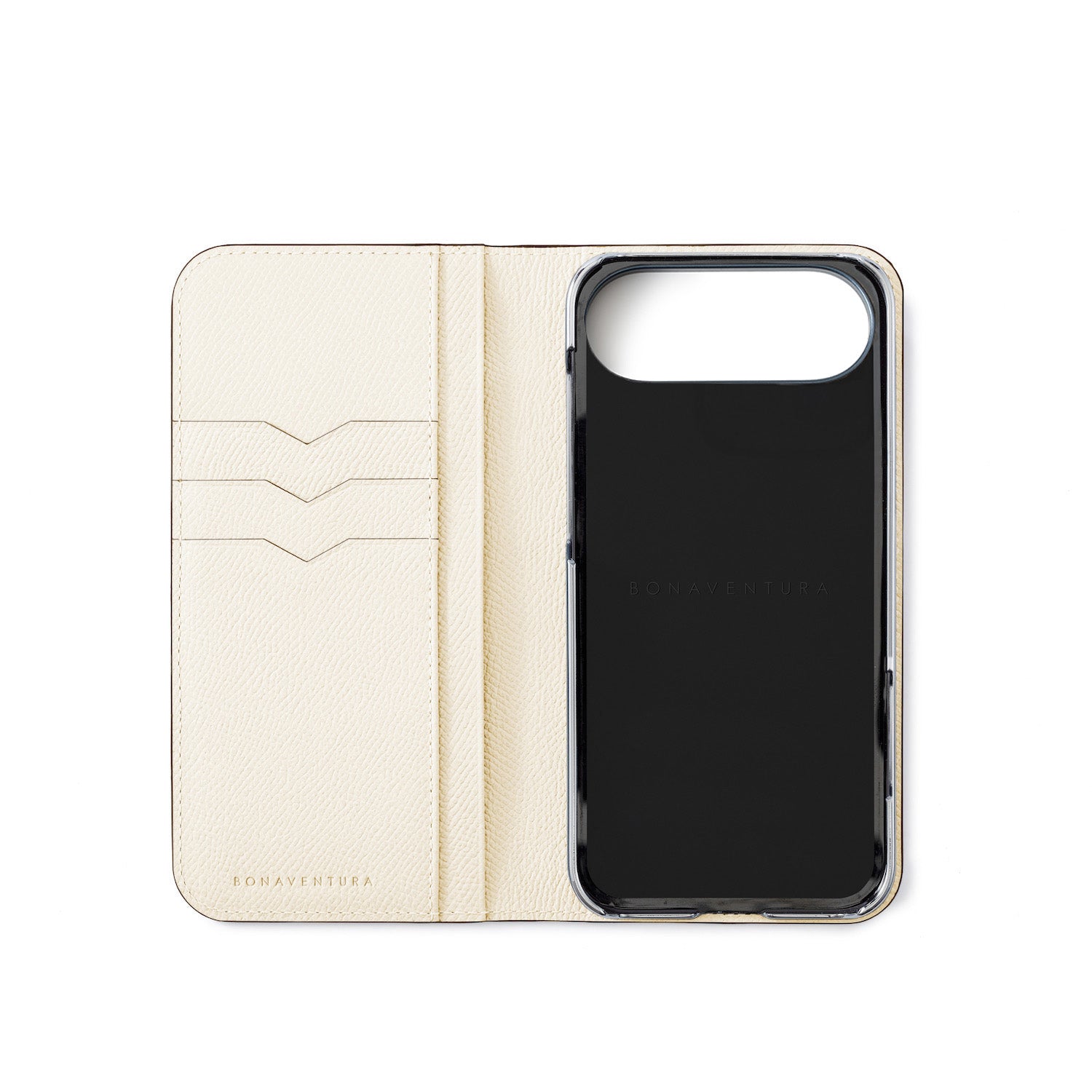 Bonaventura iPhoneケース ベージュホワイト　iPhone SE オンライン限定】 (iPhone Air) ダイアリーケース ノービレレザー