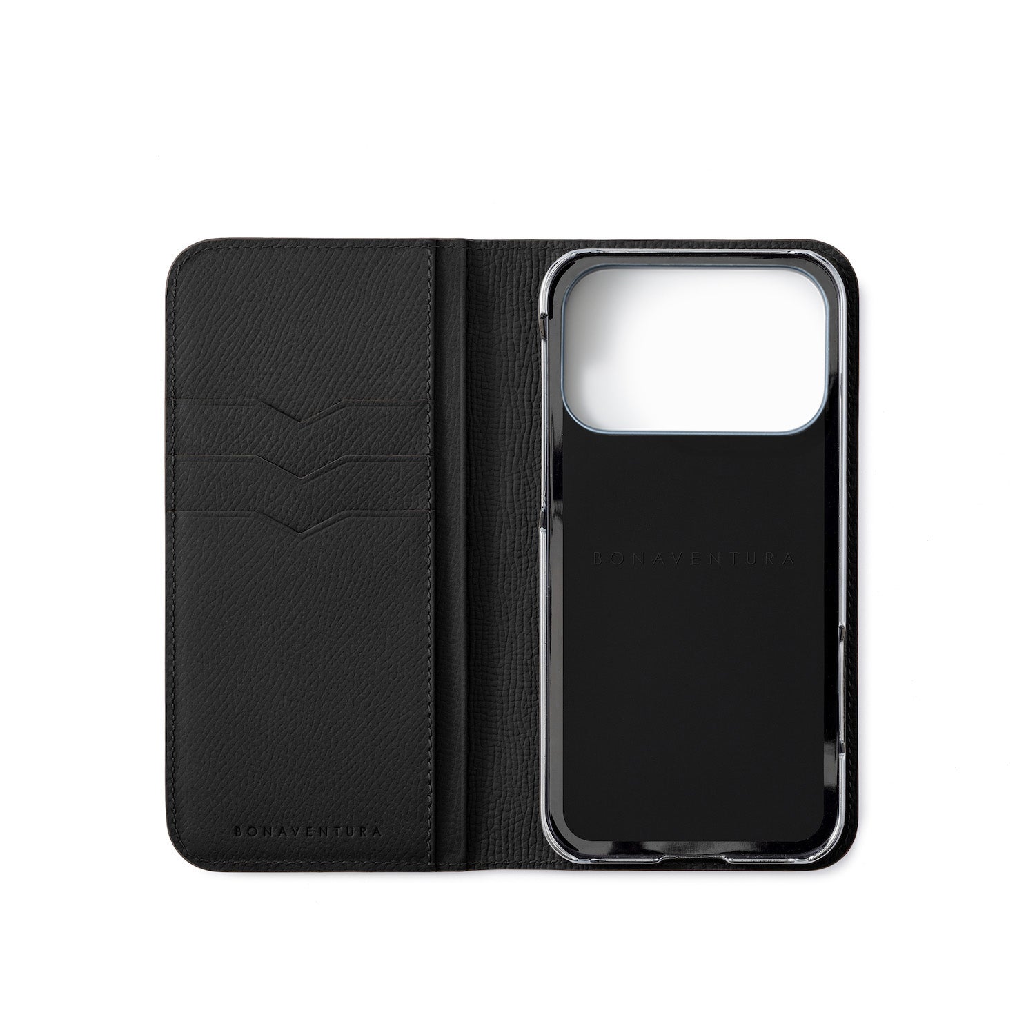 ボナベンチュラ iPhone17 Pro ケース ブラック ノービレレザー iPhone 17 Pro) ダイアリーケース ノービレレザー