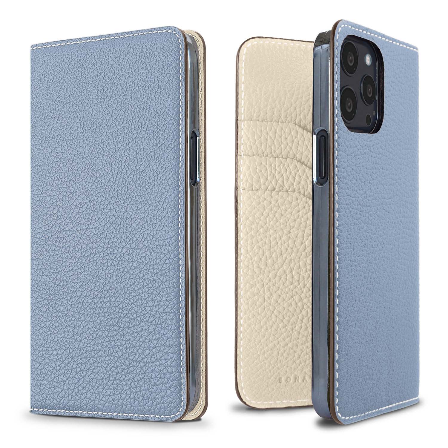 (iPhone 13 Pro) Diary case in shrink leather
