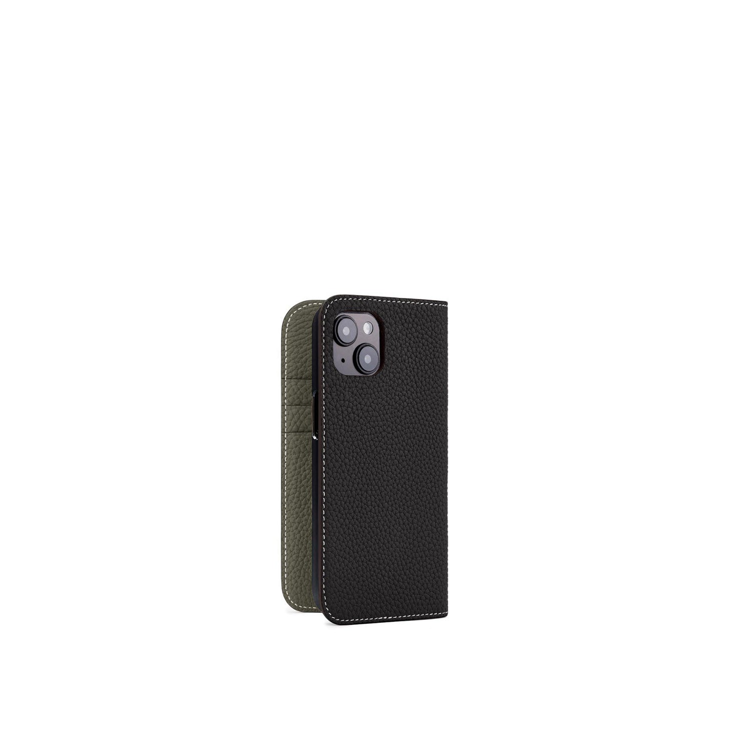 (iPhone 15) Diary Case Shrink Leather