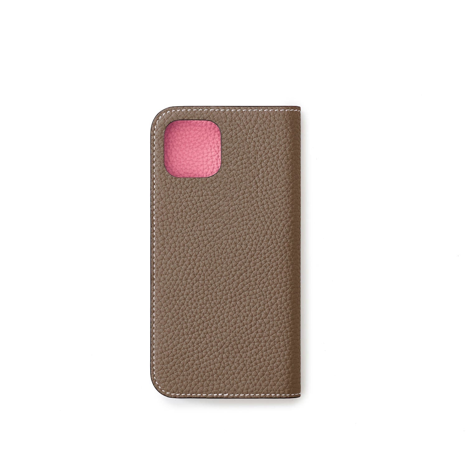 BONAVENTURA iPhone15 ダイアリーケース　シェル ピンク iPhone 15 Pro Max) ダイアリーケース シュリンクレザー