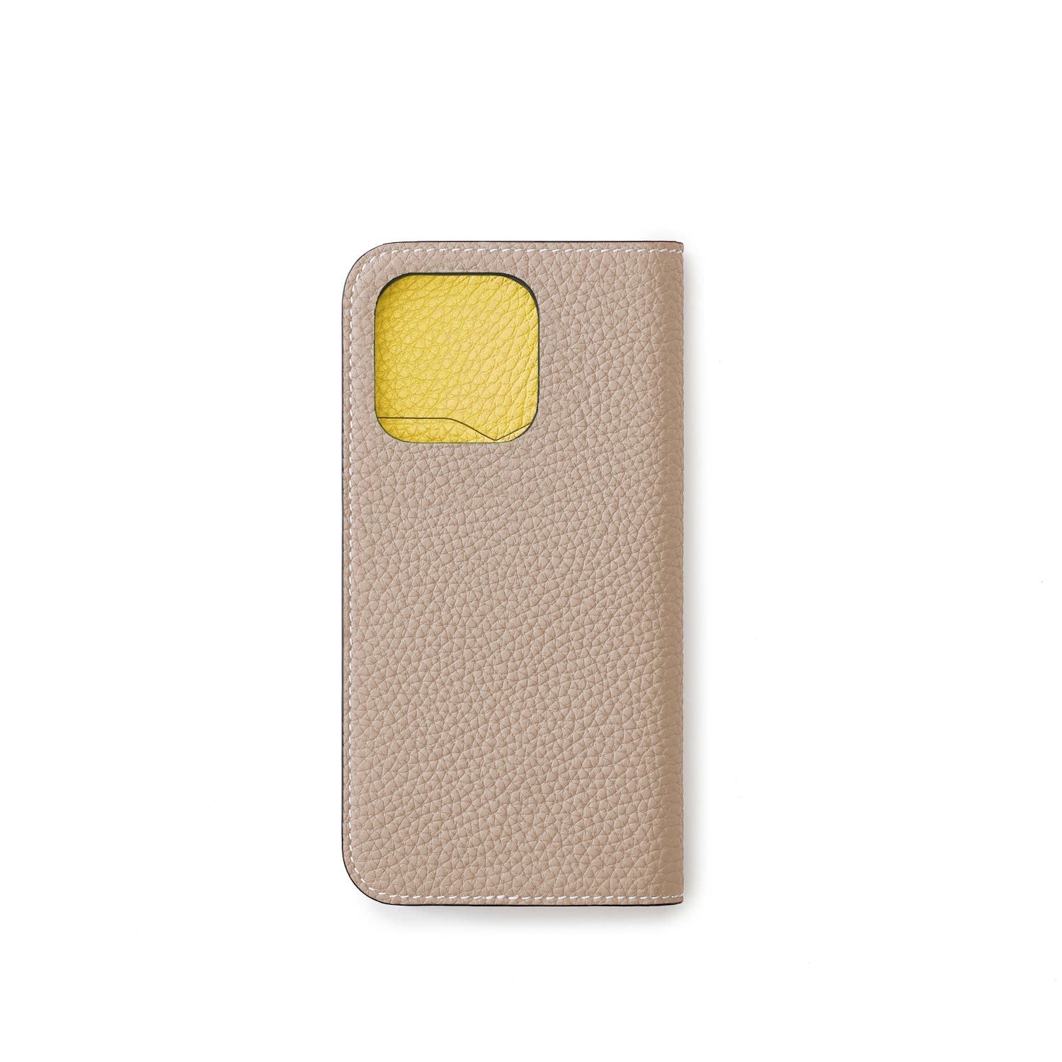 ボナベンチュラ　iphone15Proケースグレージュ✖️コーラル iPhone 15 Pro) ダイアリーケース ノービレレザー – BONAVENTURA (ボナ