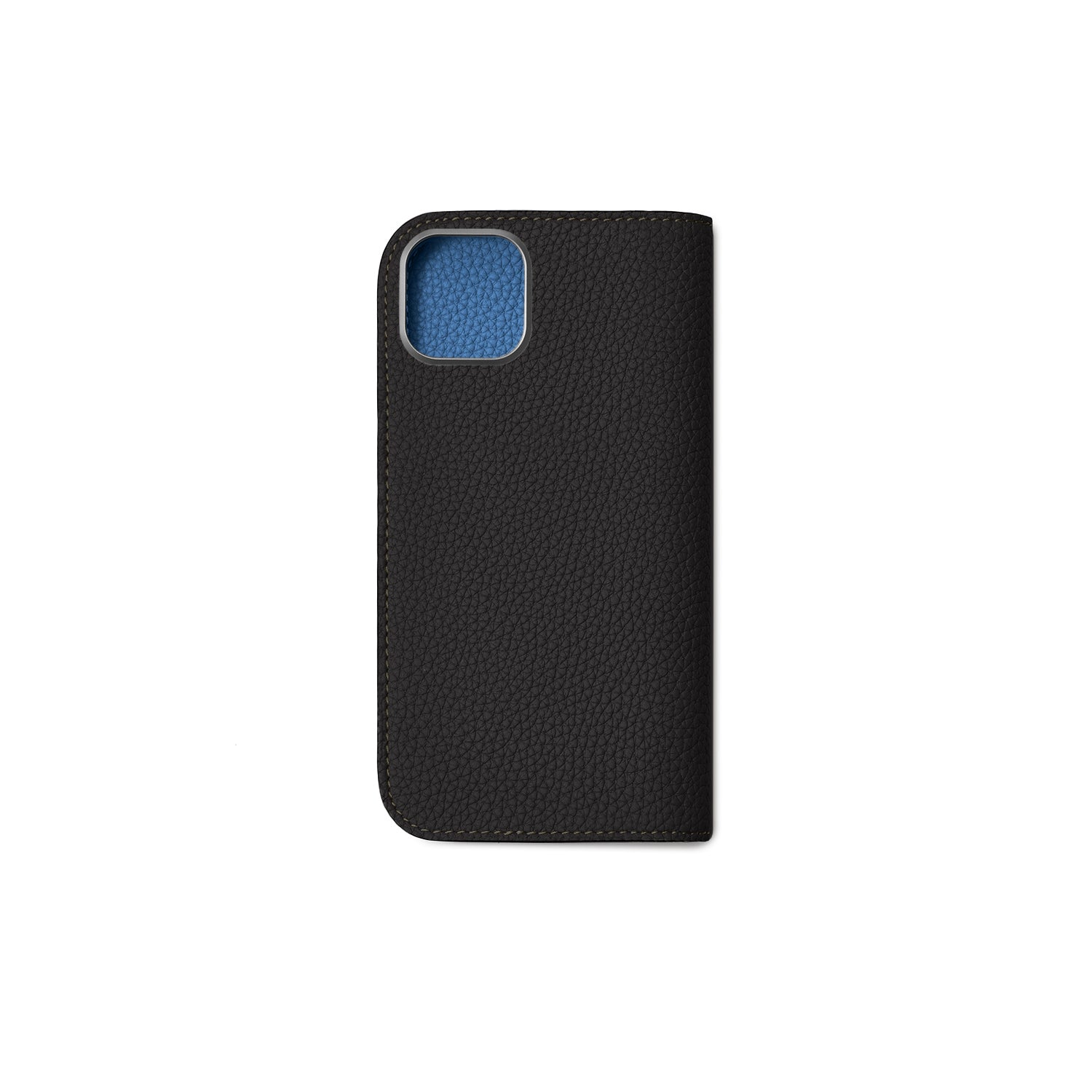 ボナベンチュラ iPhone16 Black iPhone 16) ハンドル付き バックカバーケース シュリンクレザー