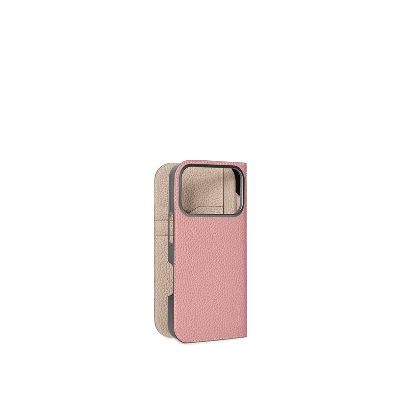 (iPhone 18 Pro) ダイアリーケース シュリンクレザー