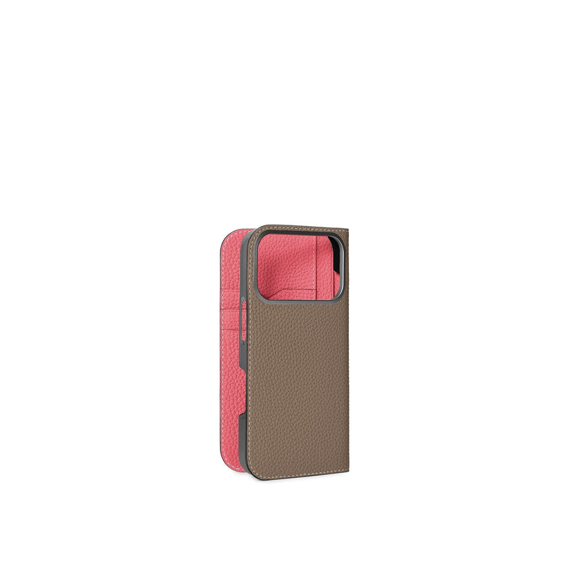 (iPhone 18 Pro) ダイアリーケース シュリンクレザー