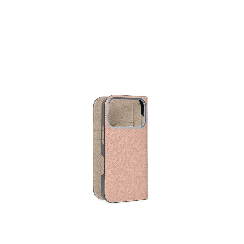 (iPhone 18 Pro) ダイアリーケース シュリンクレザー