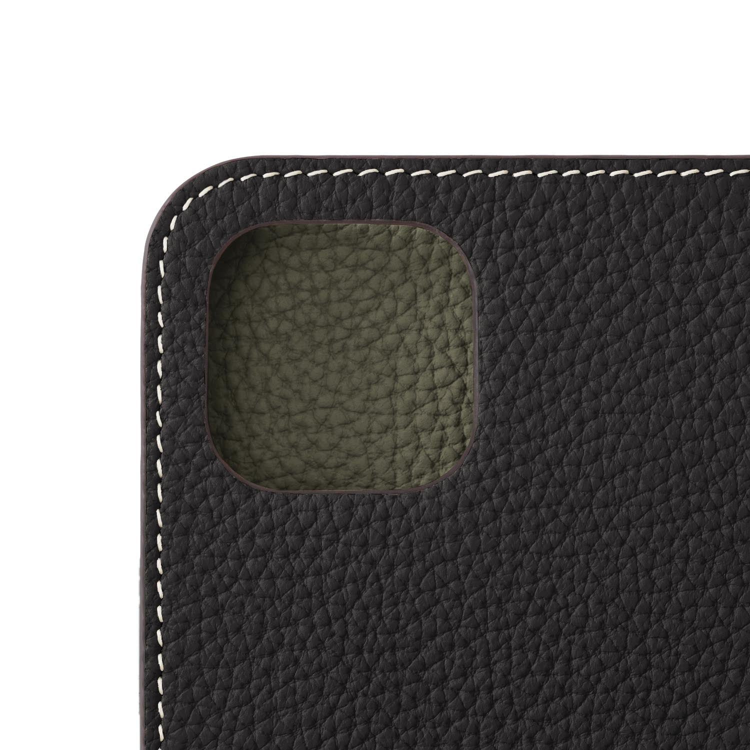 (iPhone 15) Diary Case Shrink Leather