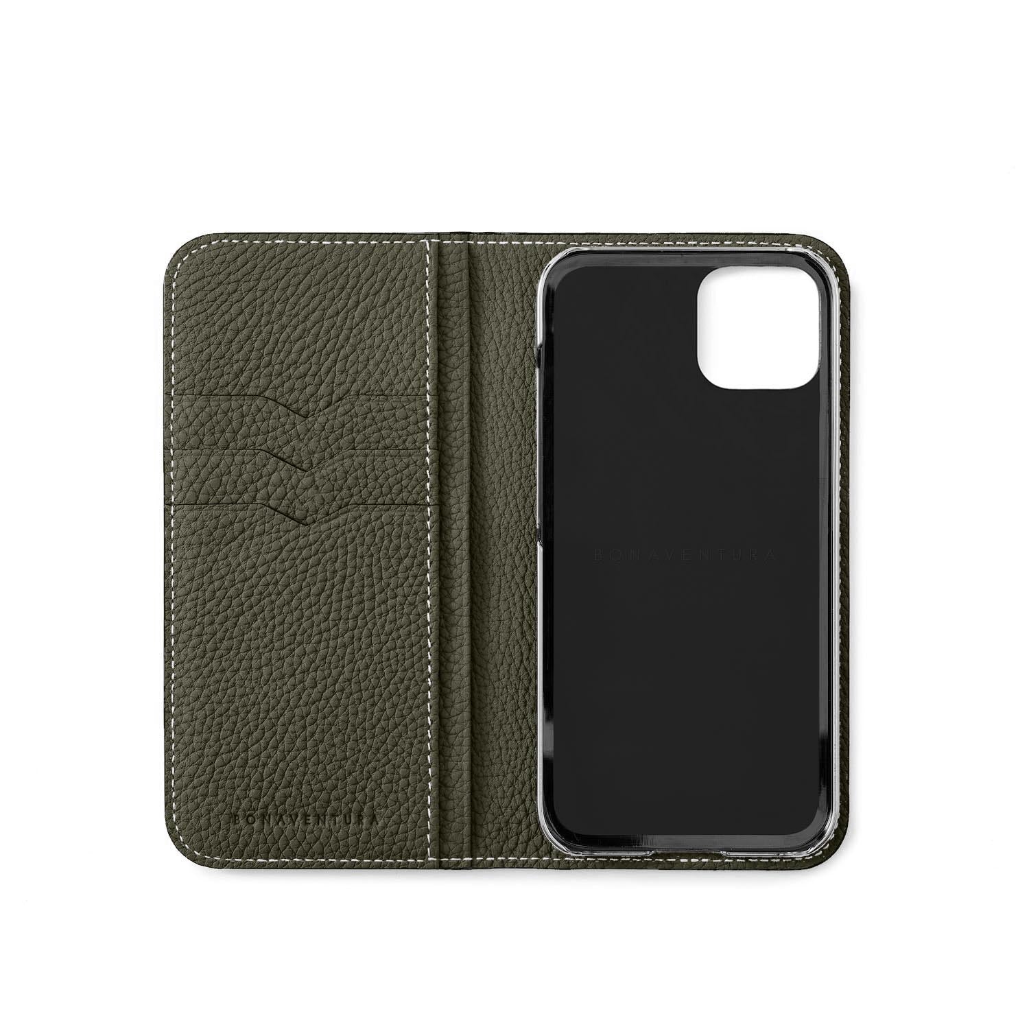 (iPhone 15) Diary Case Shrink Leather