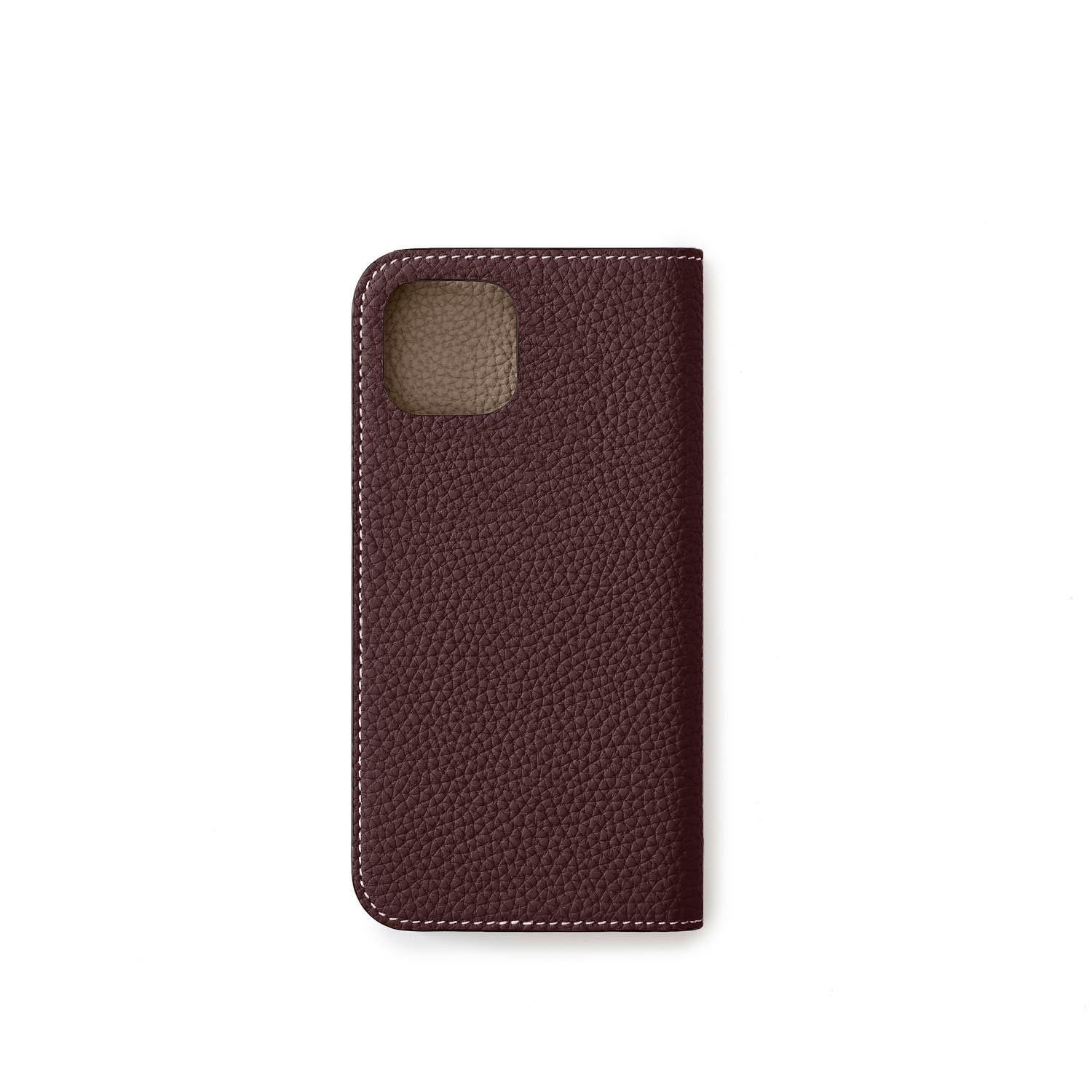(iPhone 15) Diary Case Shrink Leather