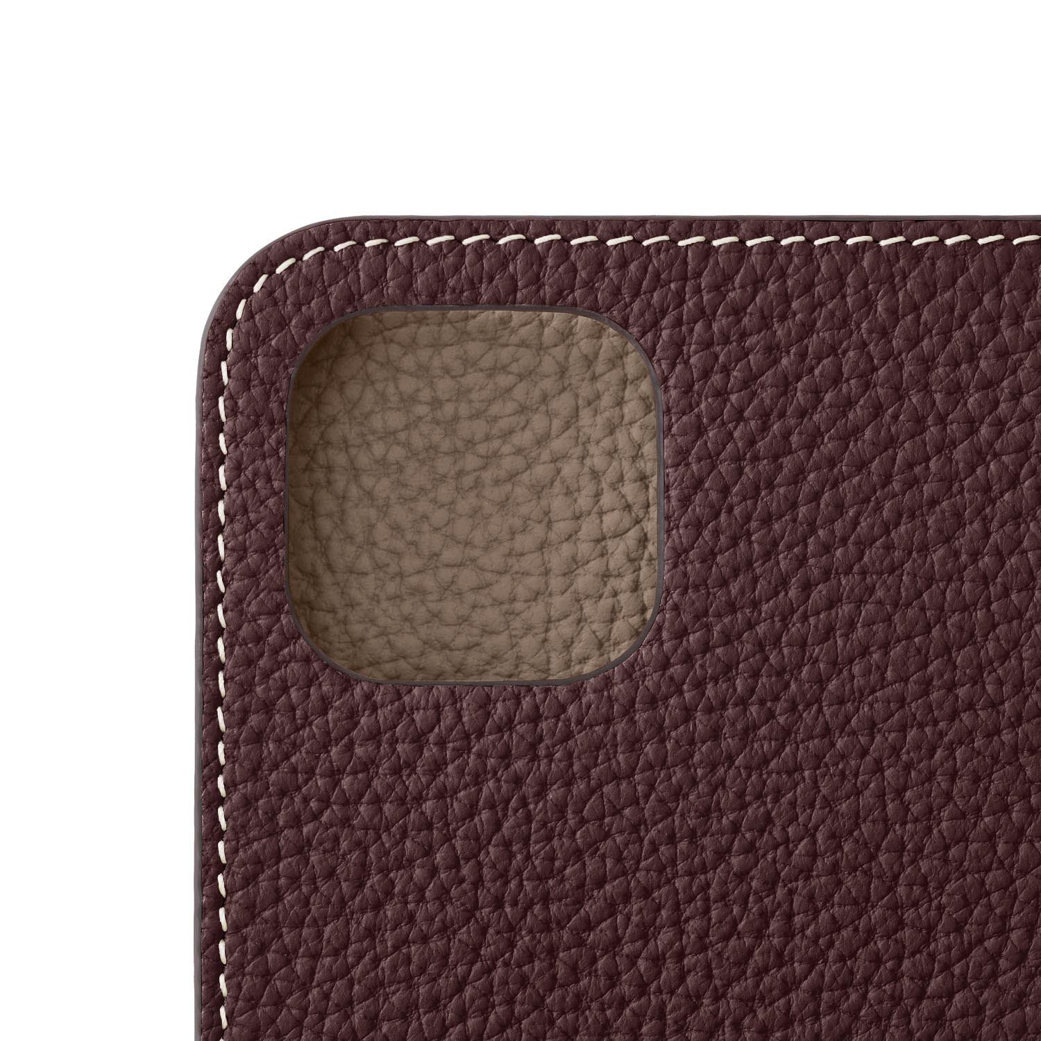 (iPhone 15) Diary Case Shrink Leather