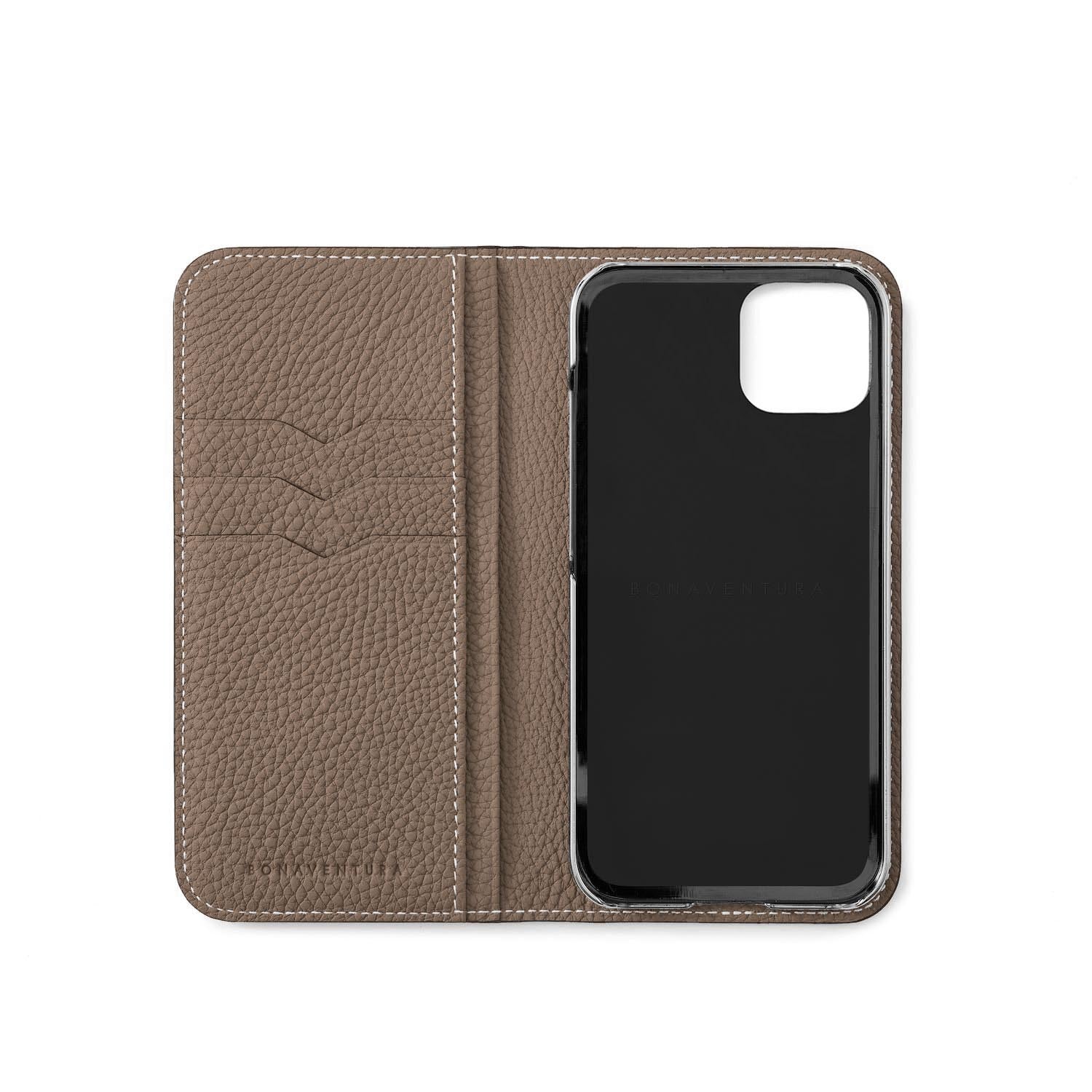 (iPhone 15) Diary Case Shrink Leather