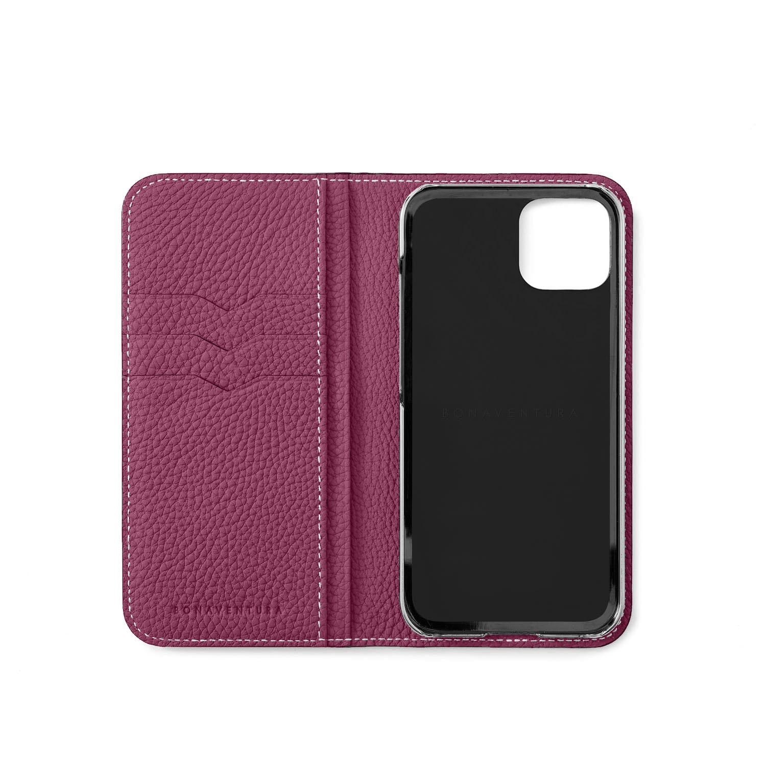 (iPhone 15) Diary Case Shrink Leather
