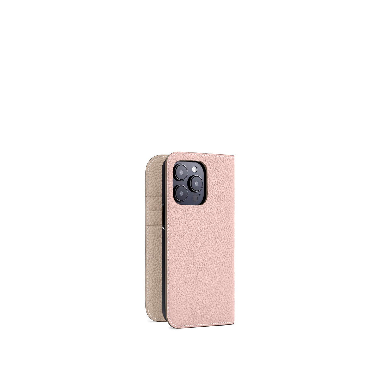 (iPhone 15 Pro) Diary Case Shrink Leather