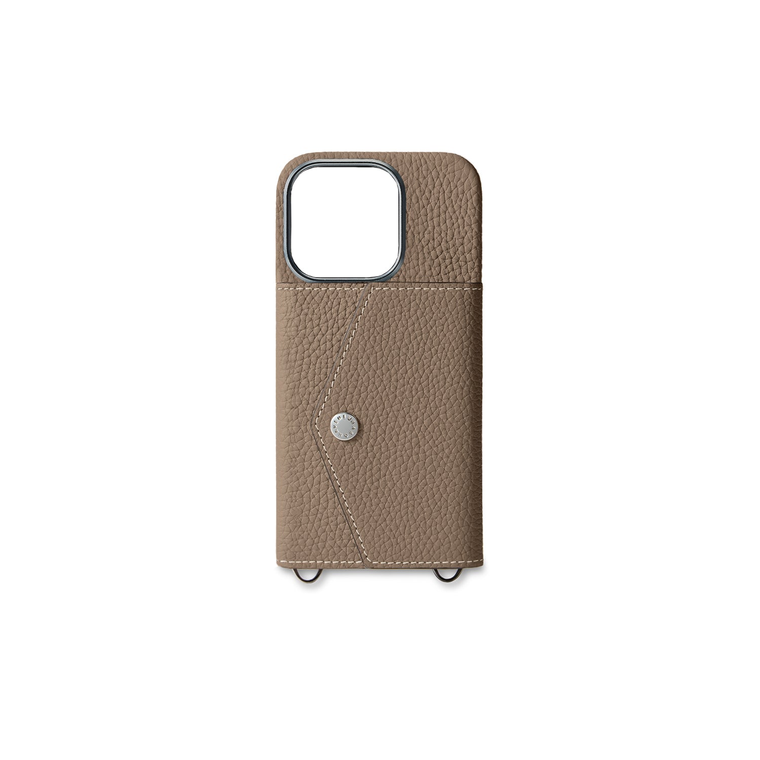 (iPhone 15 Pro) Snap button back cover case in shrink leather