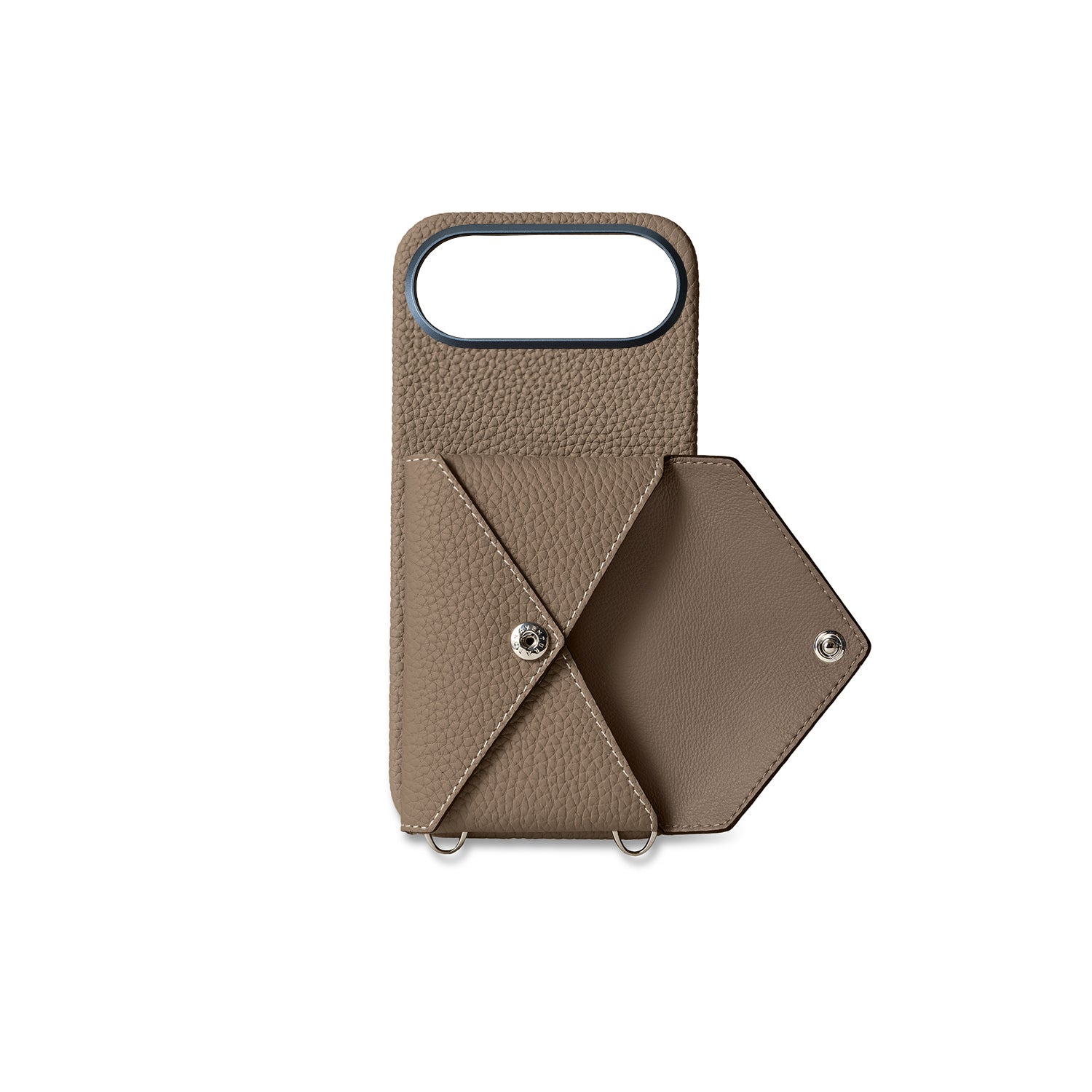 iPhone Air) スナップボタン付き バックカバーケース シュリンクレザー