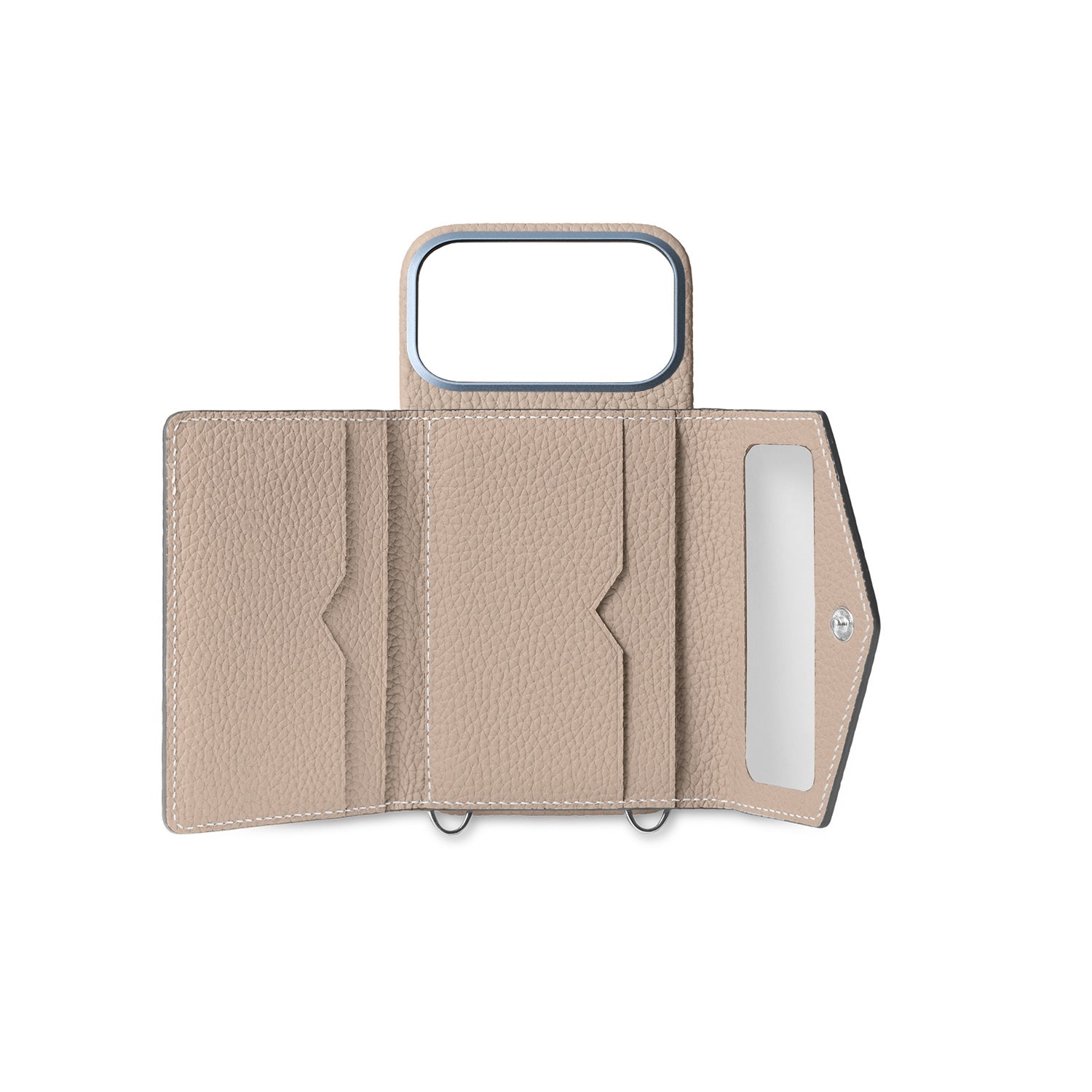 iPhone 17 Pro) スナップボタン付き バックカバーケース シュリンクレザー