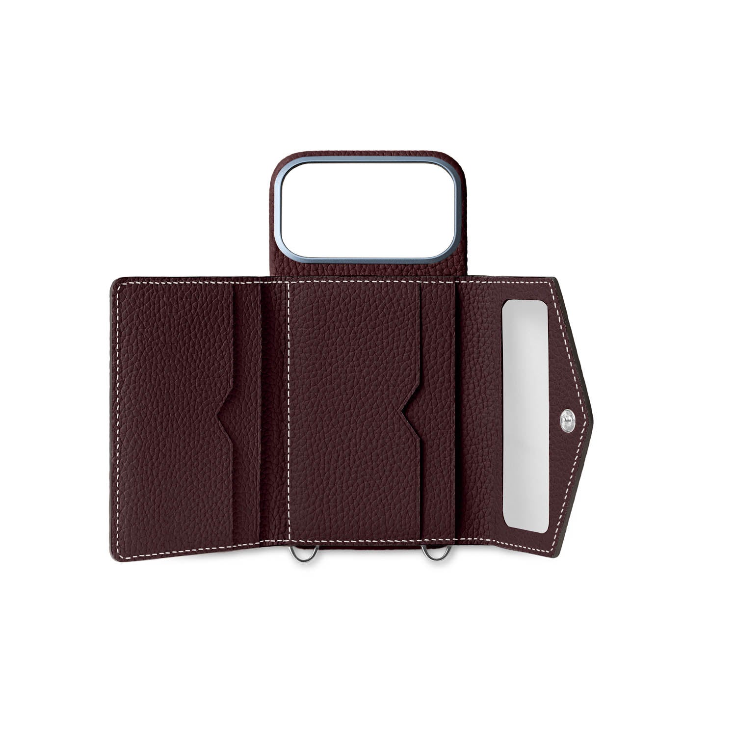 iPhone 18 Pro) Back Cover Case with Snap Button Shrink Leather