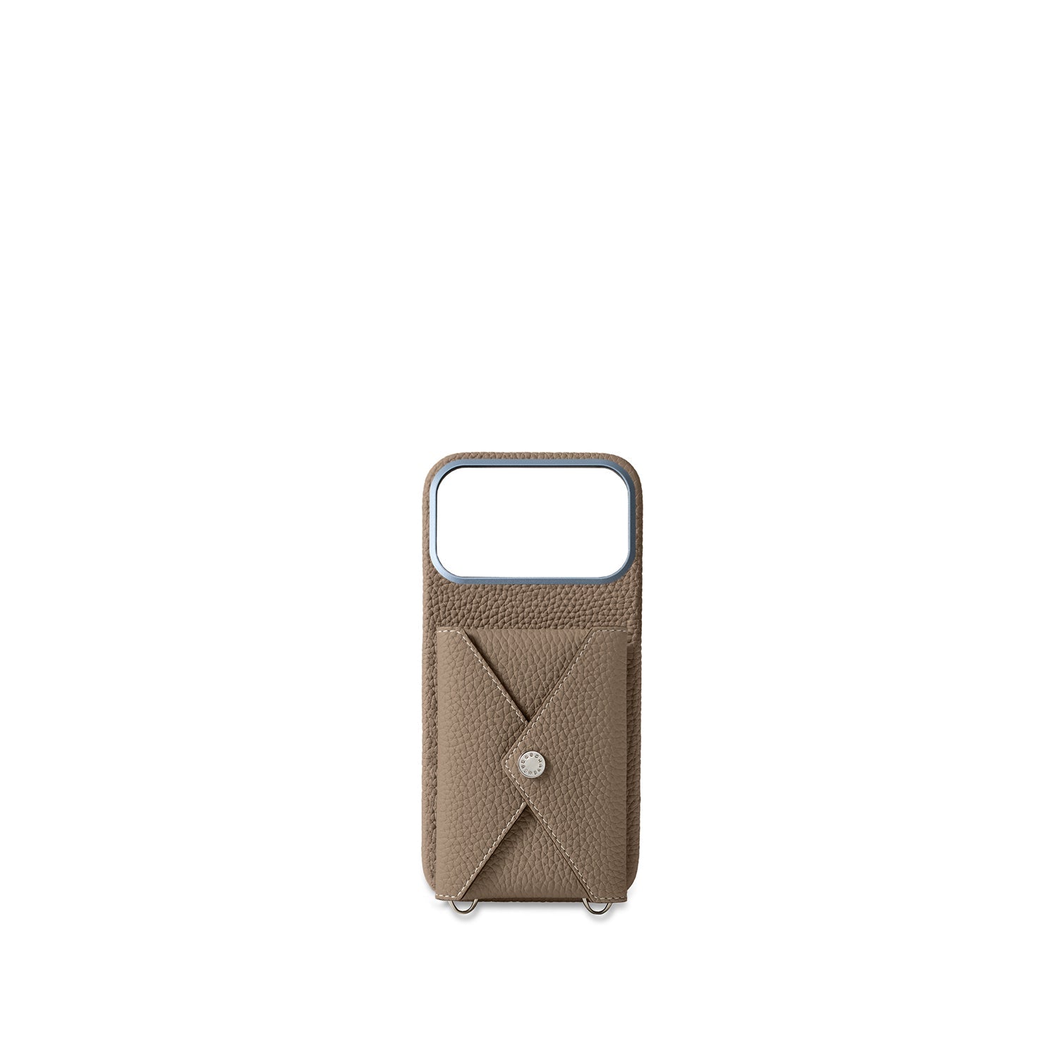 iPhone 18 Pro Max) Back Cover Case with Snap Button Shrink Leather