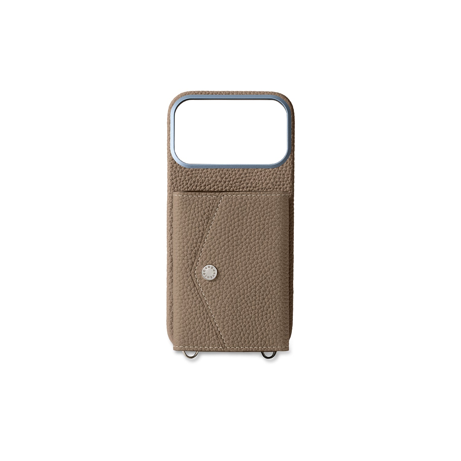 iPhone 18 Pro Max) Back Cover Case with Snap Button Shrink Leather
