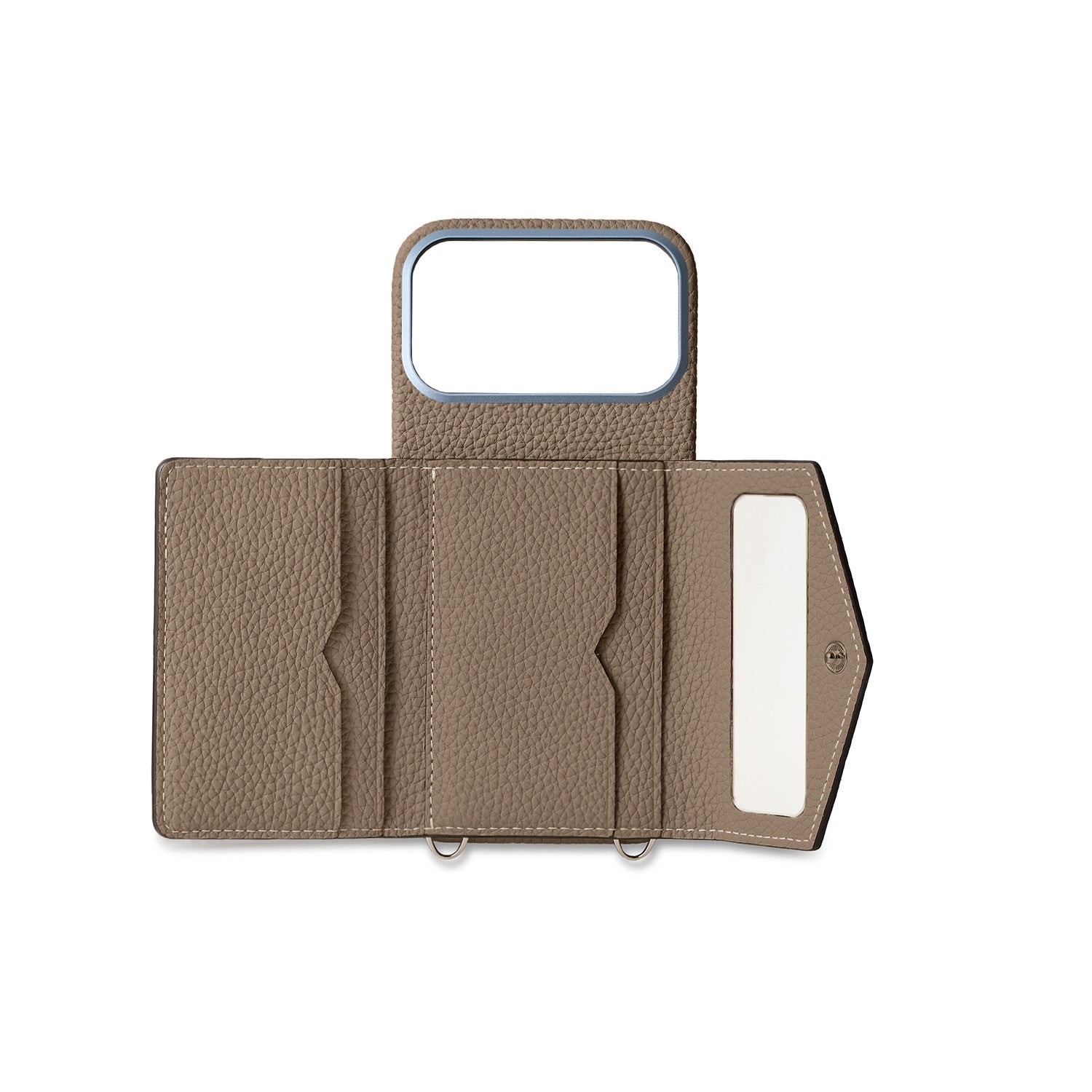 iPhone 18 Pro Max) Back Cover Case with Snap Button Shrink Leather