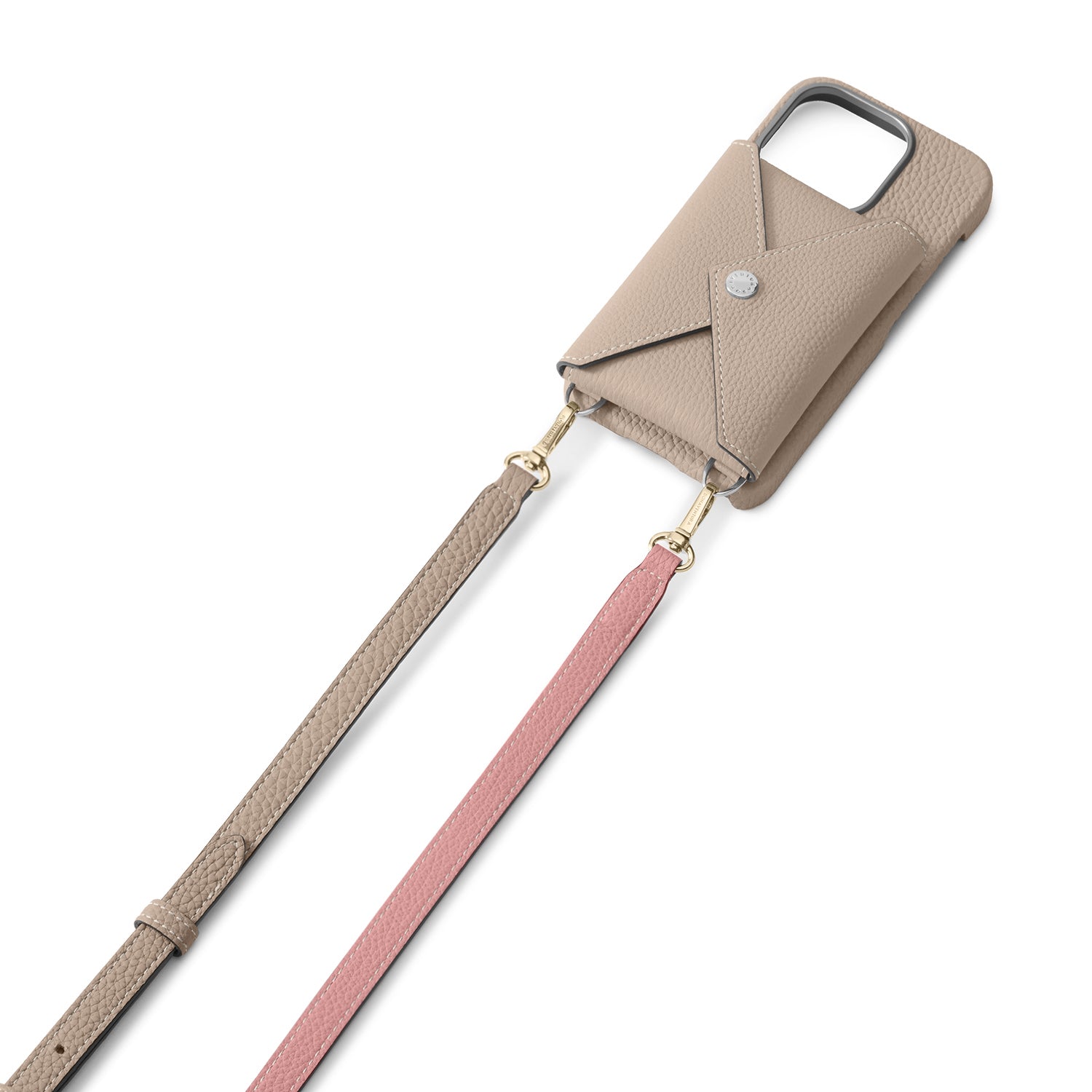 Adjustable shoulder strap in shrunken leather (gold)