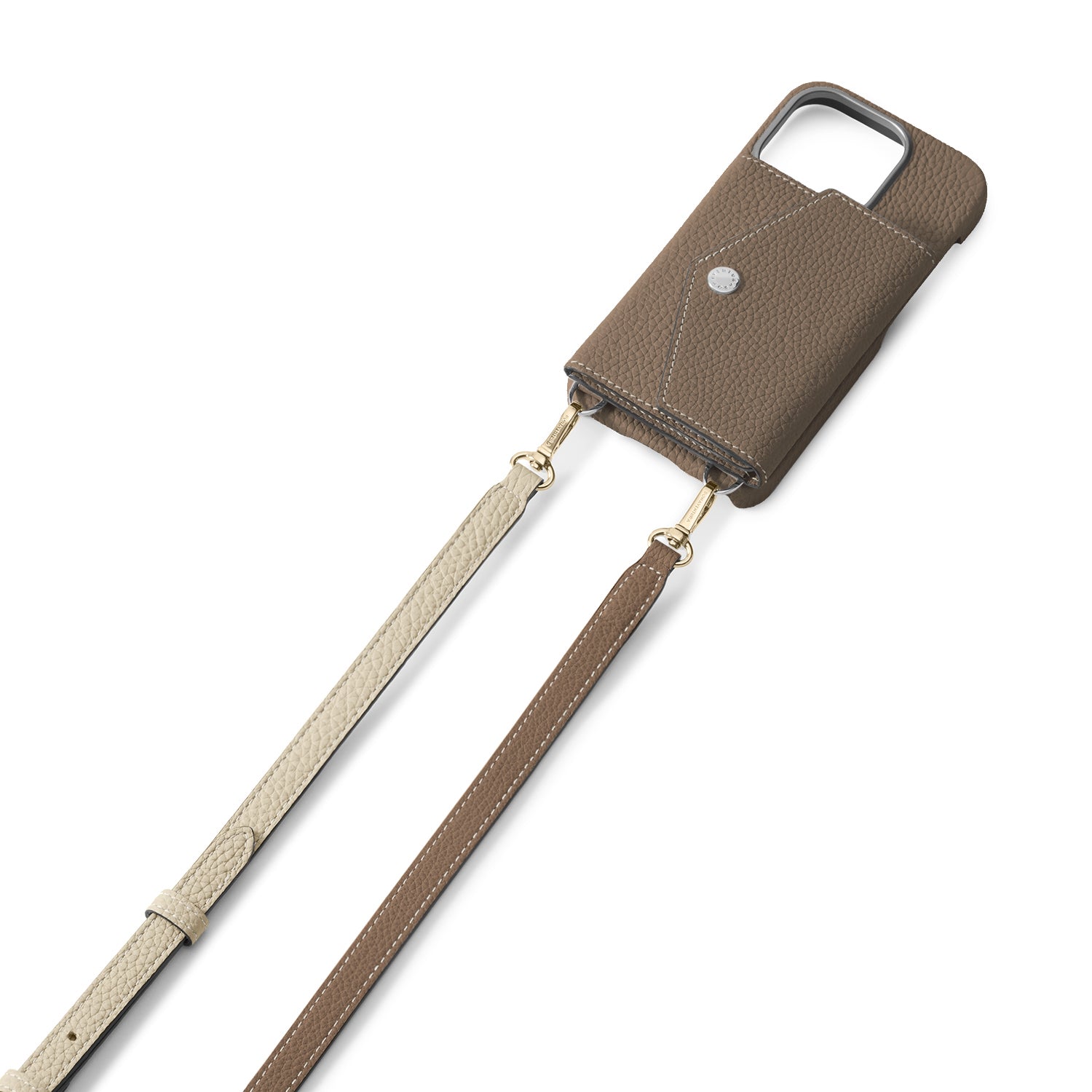 Adjustable shoulder strap in shrunken leather (gold)