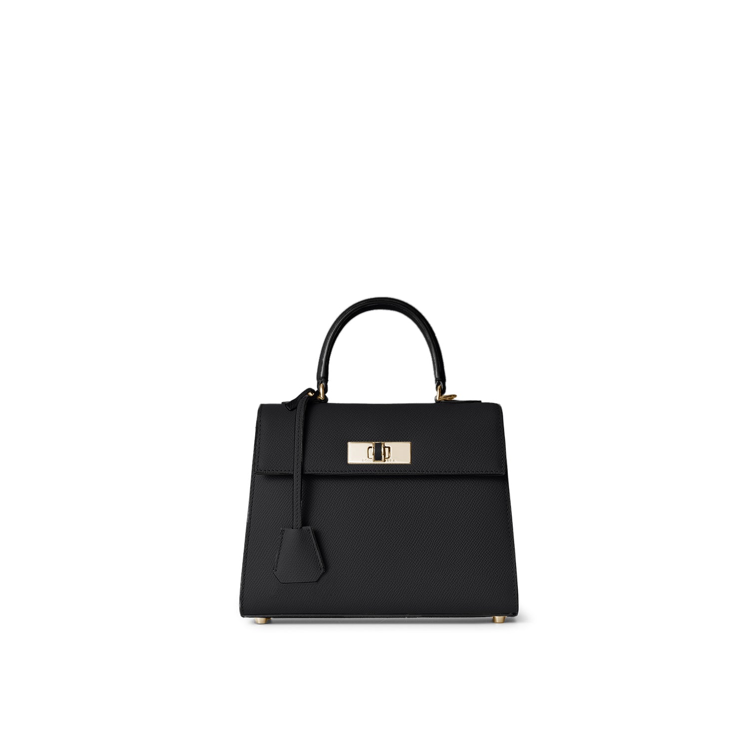 ヴィットーリア トップハンドルバッグ ミニ ノービレレザー ブラック × ボルドー