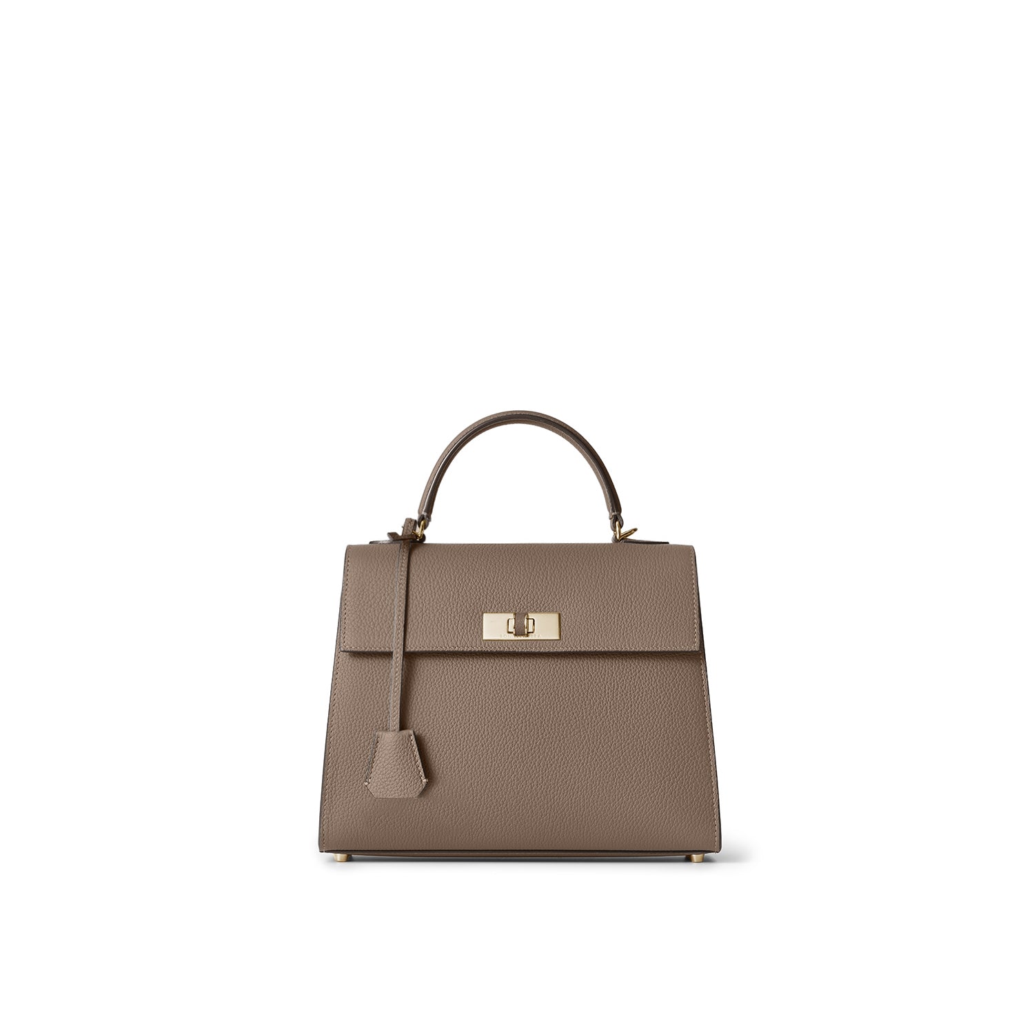 ヴィットーリア トップハンドルバッグ スモール シュリンクレザー エトープ