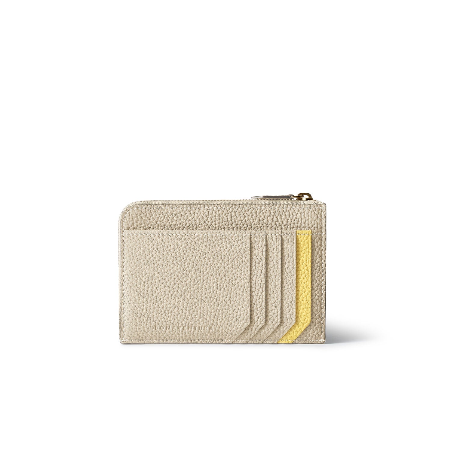 【鏡リュウジ監修 BONAVENTURA × 25ans】エンベロープ ミニジップ ウォレット シュリンクレザー アイボリー × イエロー
