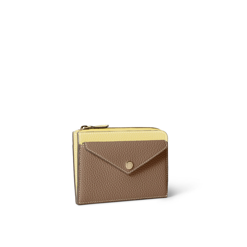 Envelope Mini-zip Wallet In Shrink Leather