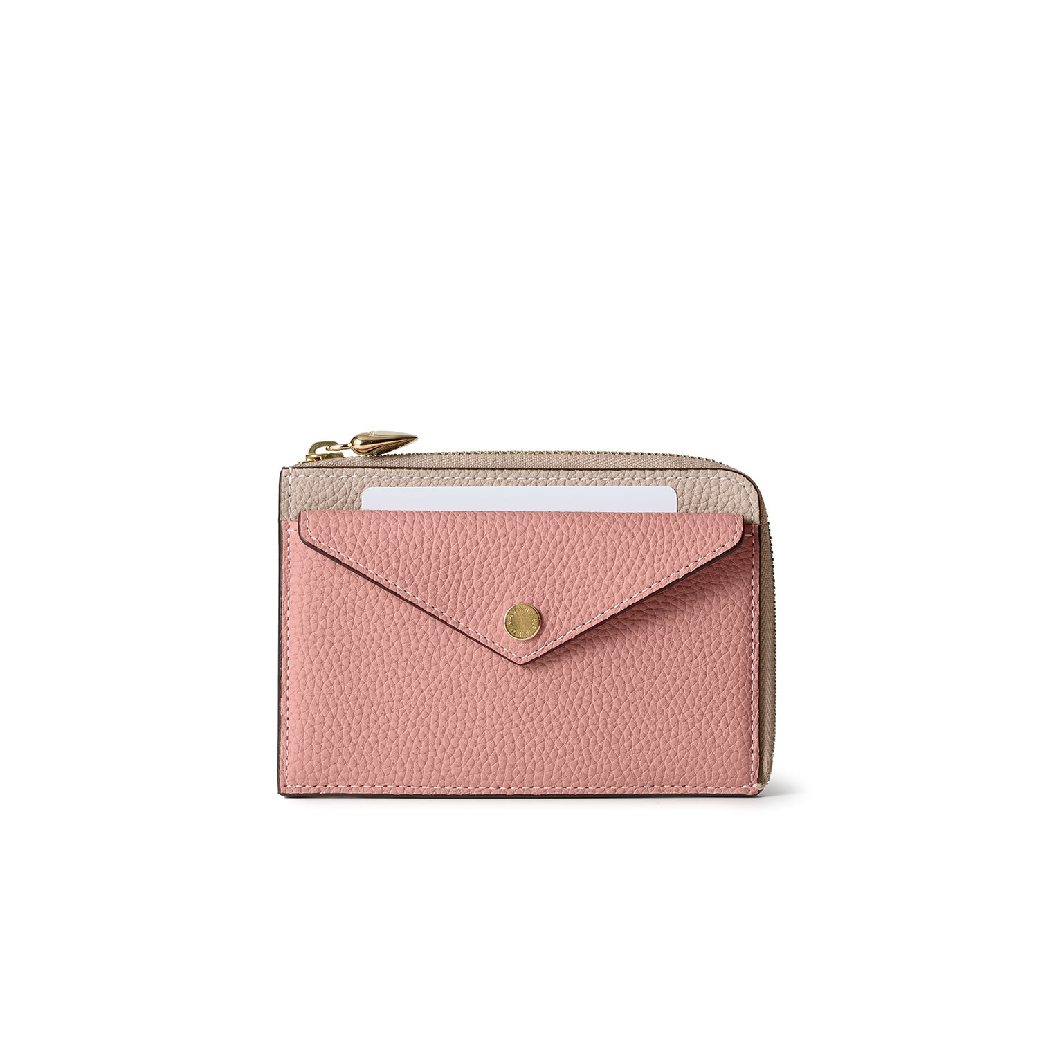 ハートジップチャーム付き エンベロープ ミニジップ ウォレット