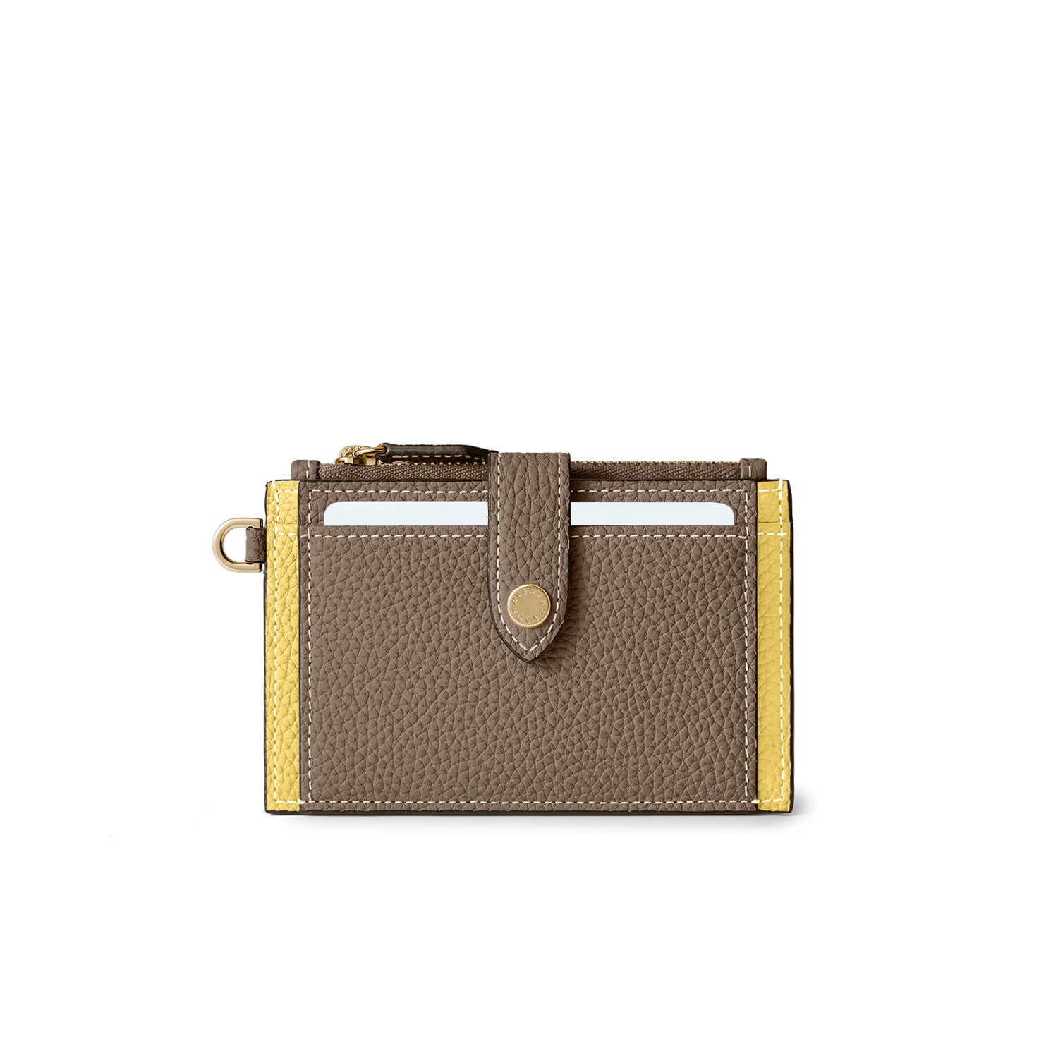 【極美品】ボナベンチュラ ベルテッドウォレット シュリンクレザー エトープ BONAVENTURA（ボナベンチュラ） 未使用 シュリンクレザー ベルテッド