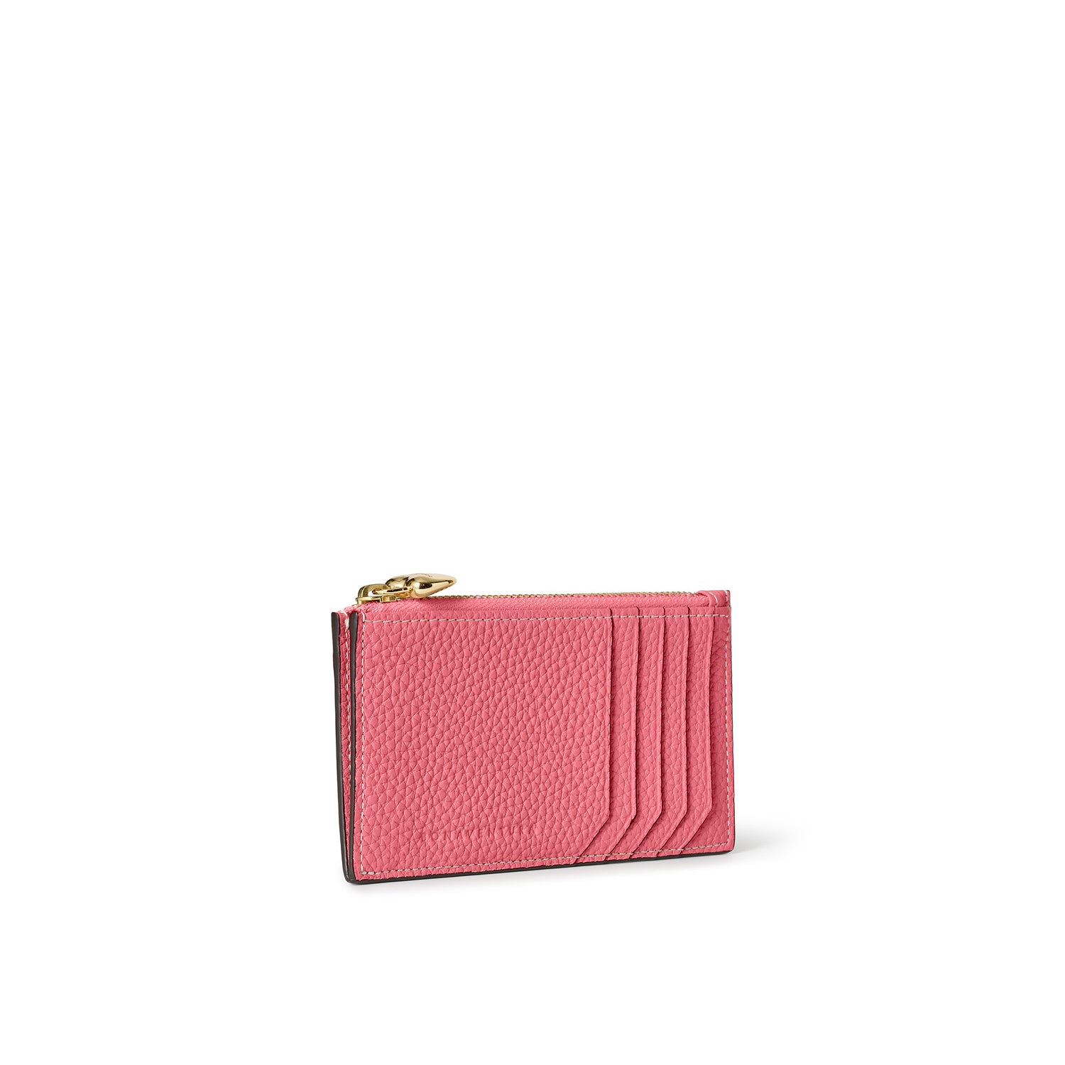 ハートジップチャーム付き ミニジップ ウォレット シュリンクレザー