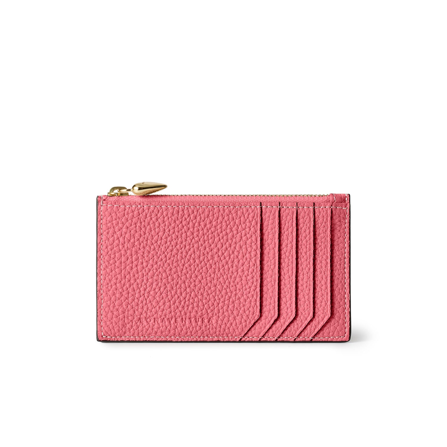 ハートプラー付き ミニジップ ウォレット シュリンクレザー