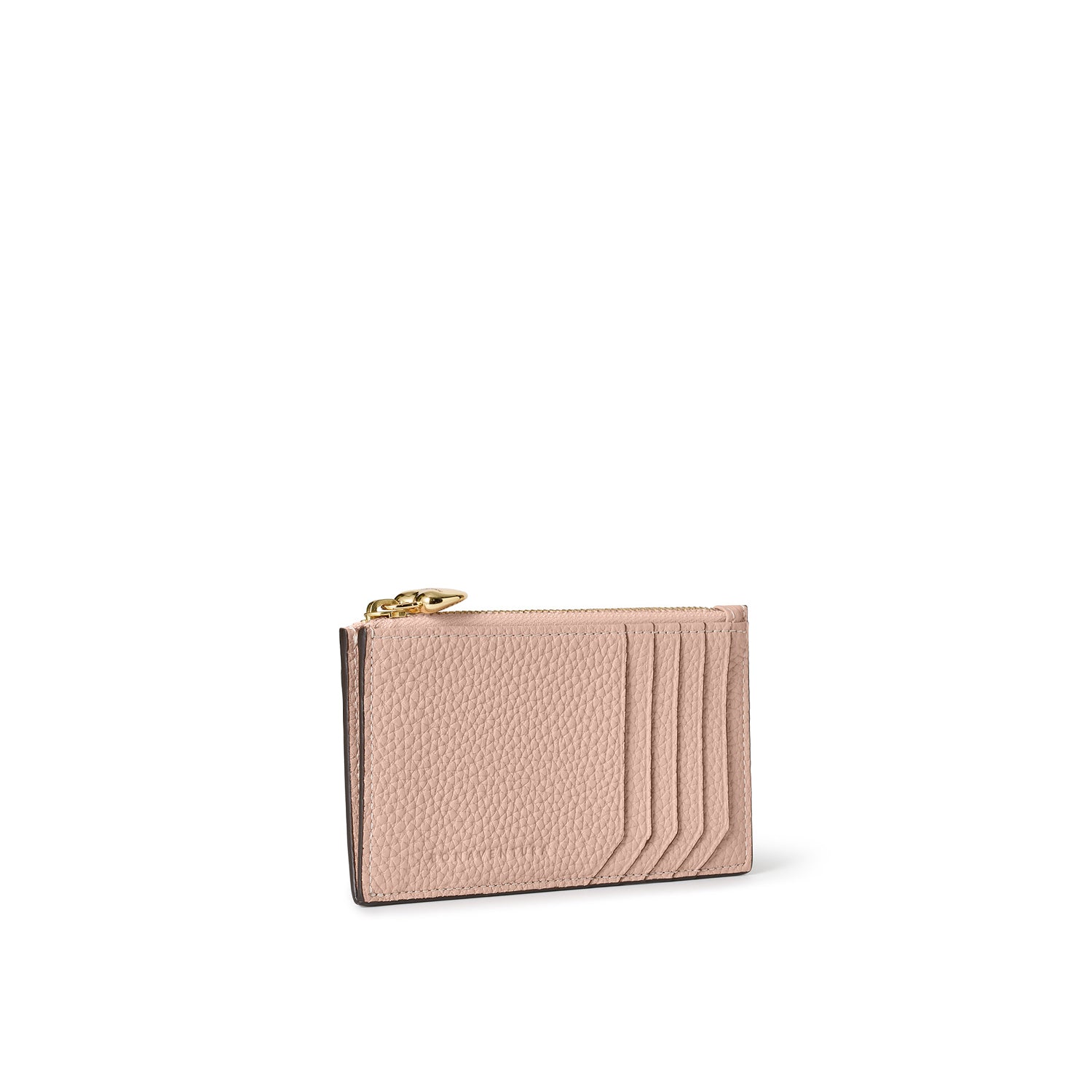 ハートジップチャーム付き ミニジップ ウォレット シュリンクレザー