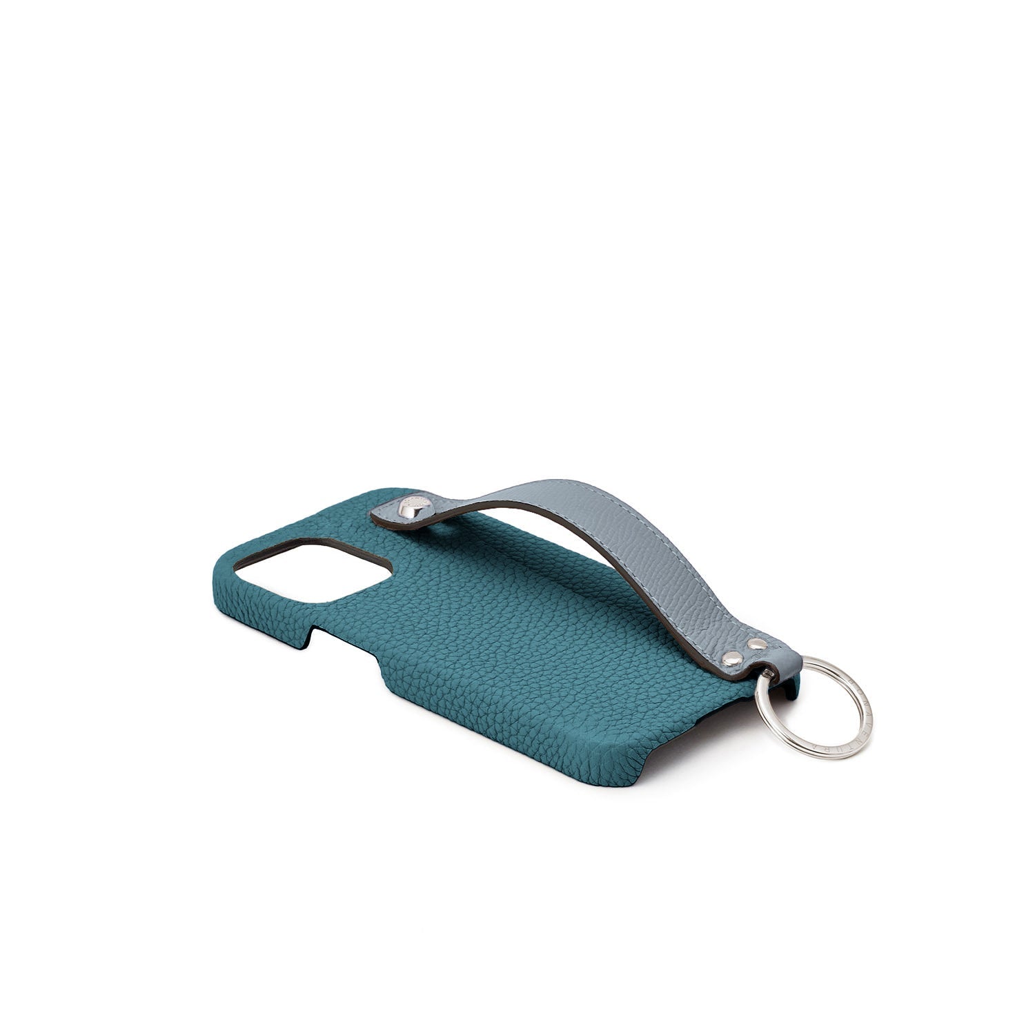 iPhone 12 / 12 Pro) ハンドル付き バックカバーケース シュリンクレザー