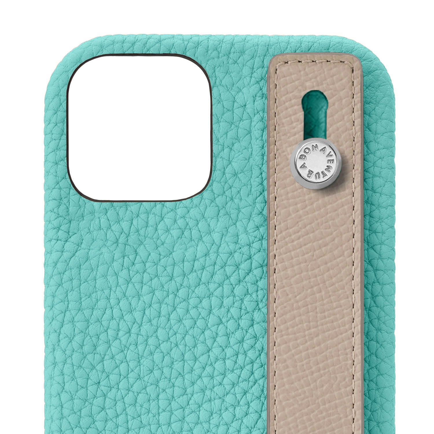 (iPhone 13) Back cover case with handle, shrink leather