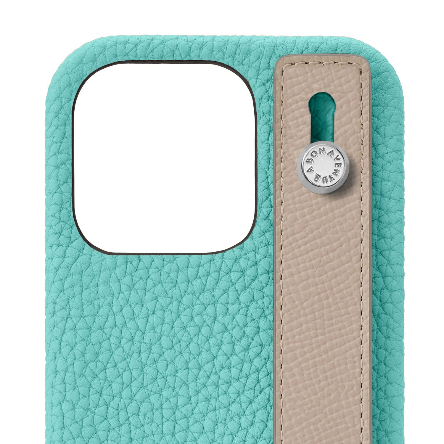 (iPhone 13 Pro) Back cover case with handle, shrink leather