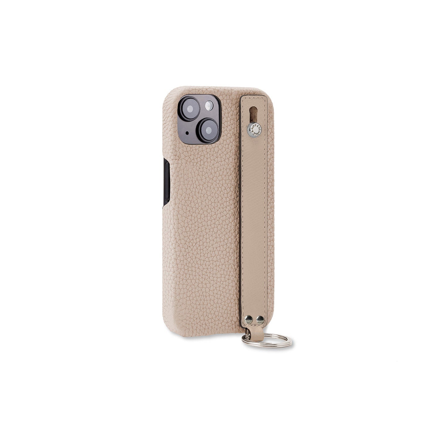iPhone 14) ハンドル付き バックカバーケース シュリンクレザー