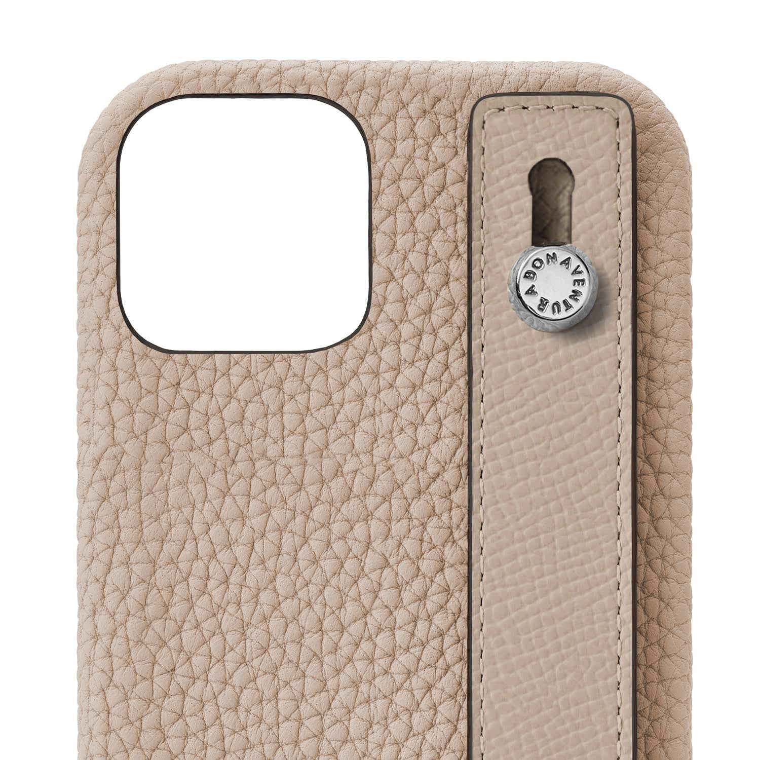 iPhone 14) ハンドル付き バックカバーケース シュリンクレザー