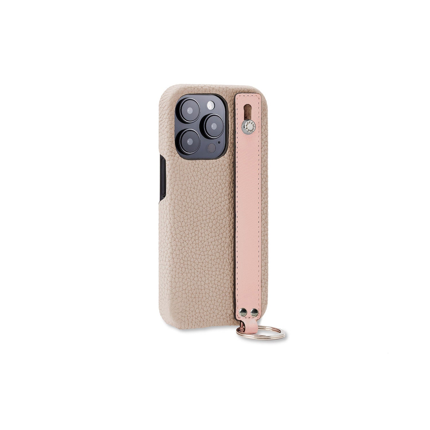 iPhone 14 Pro) ハンドル付き バックカバーケース シュリンクレザー