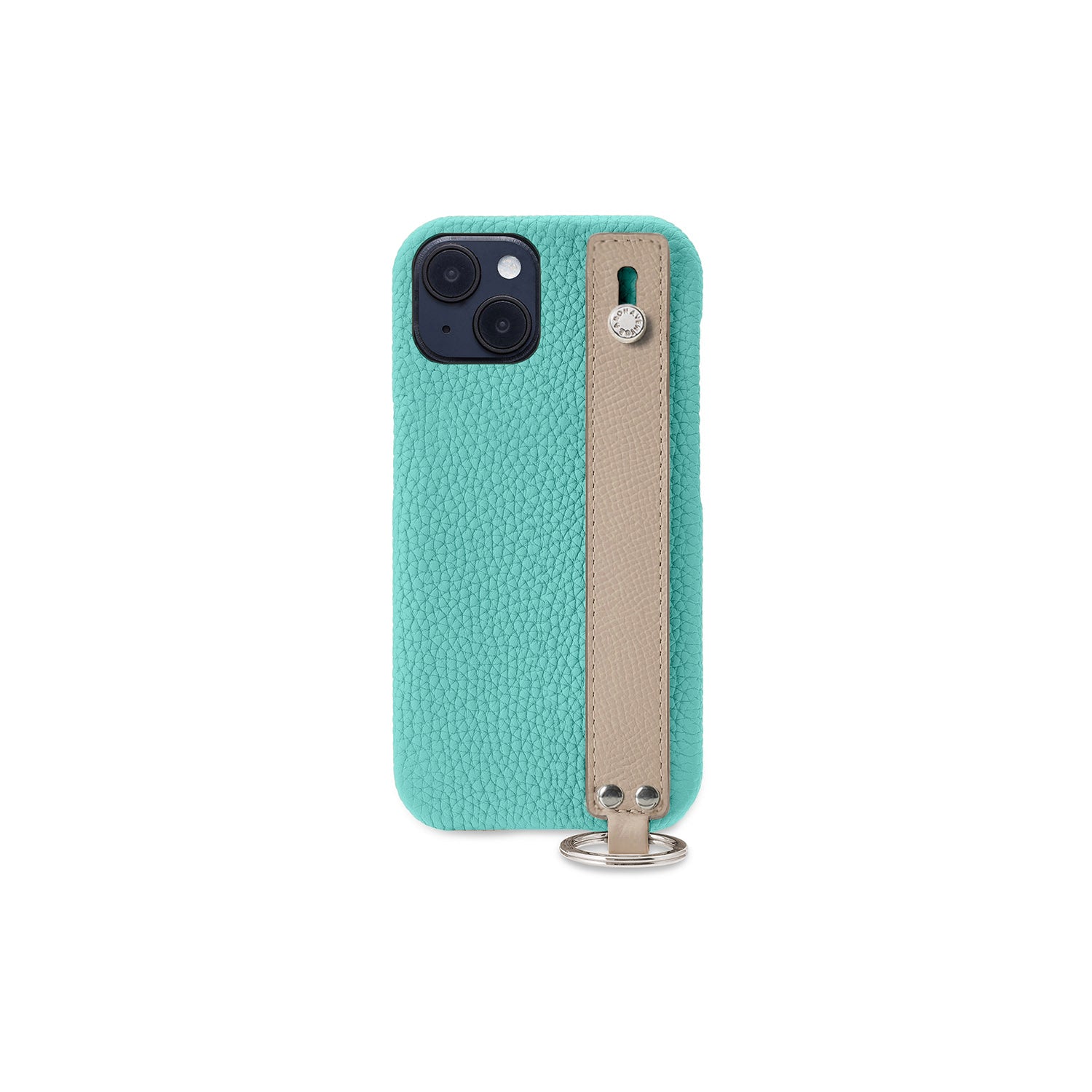 (iPhone 14 Plus) Back cover case with handle, shrink leather